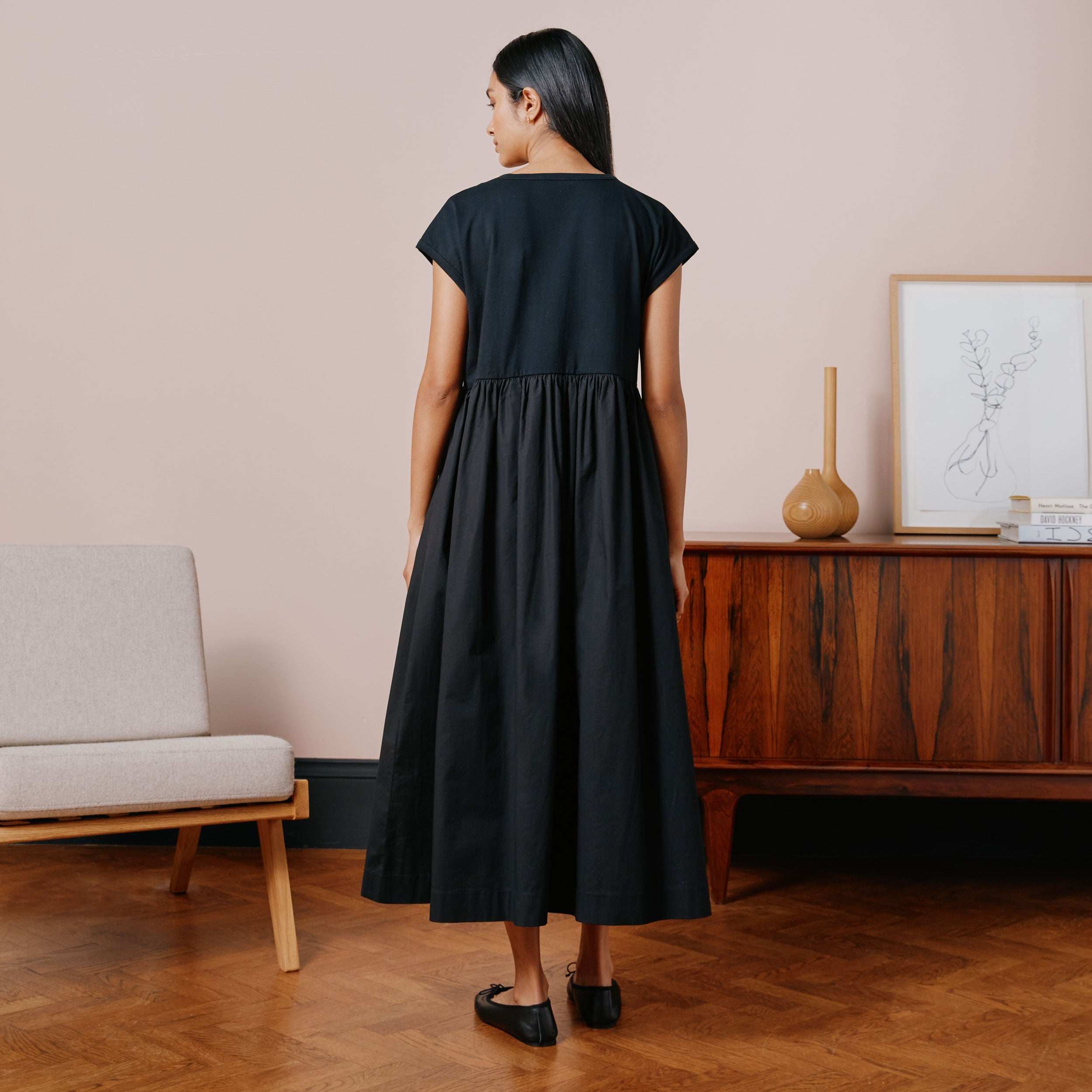 Re-Loved V Neck Woven Mix Dress - Size 8