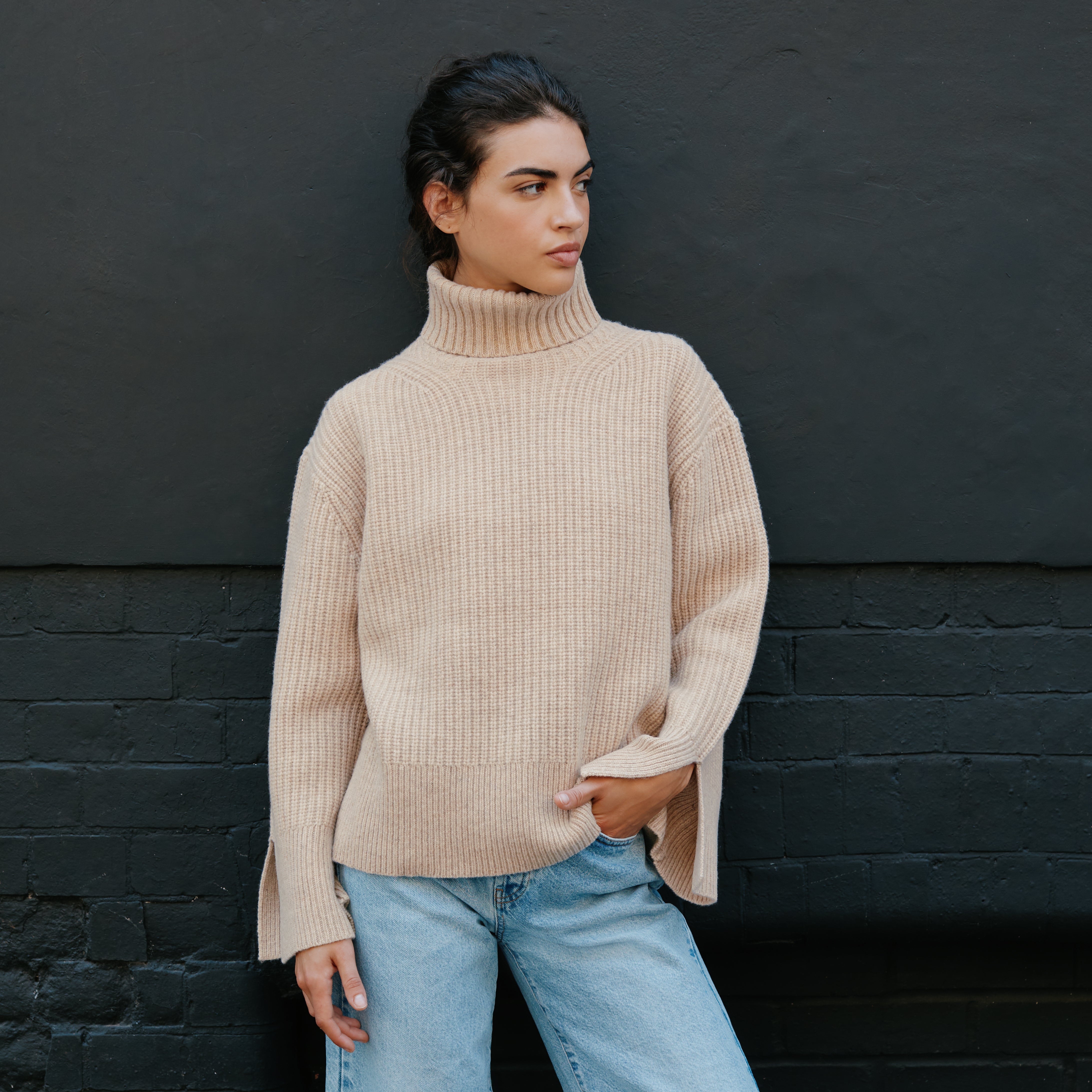 Re-Loved Merino Wool Fishermans Rib Jumper - Size 10