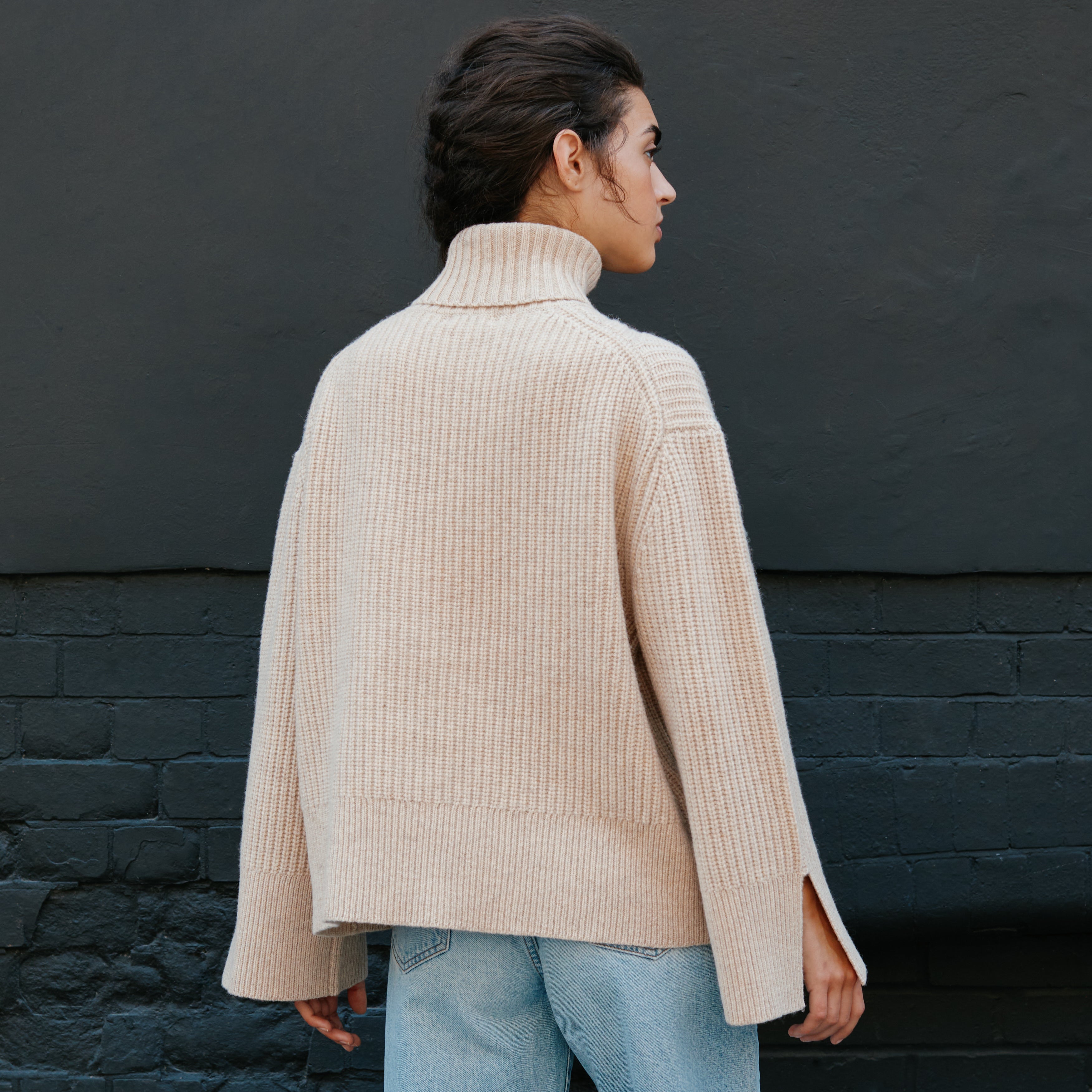 Re-Loved Merino Wool Fishermans Rib Jumper - Size 10