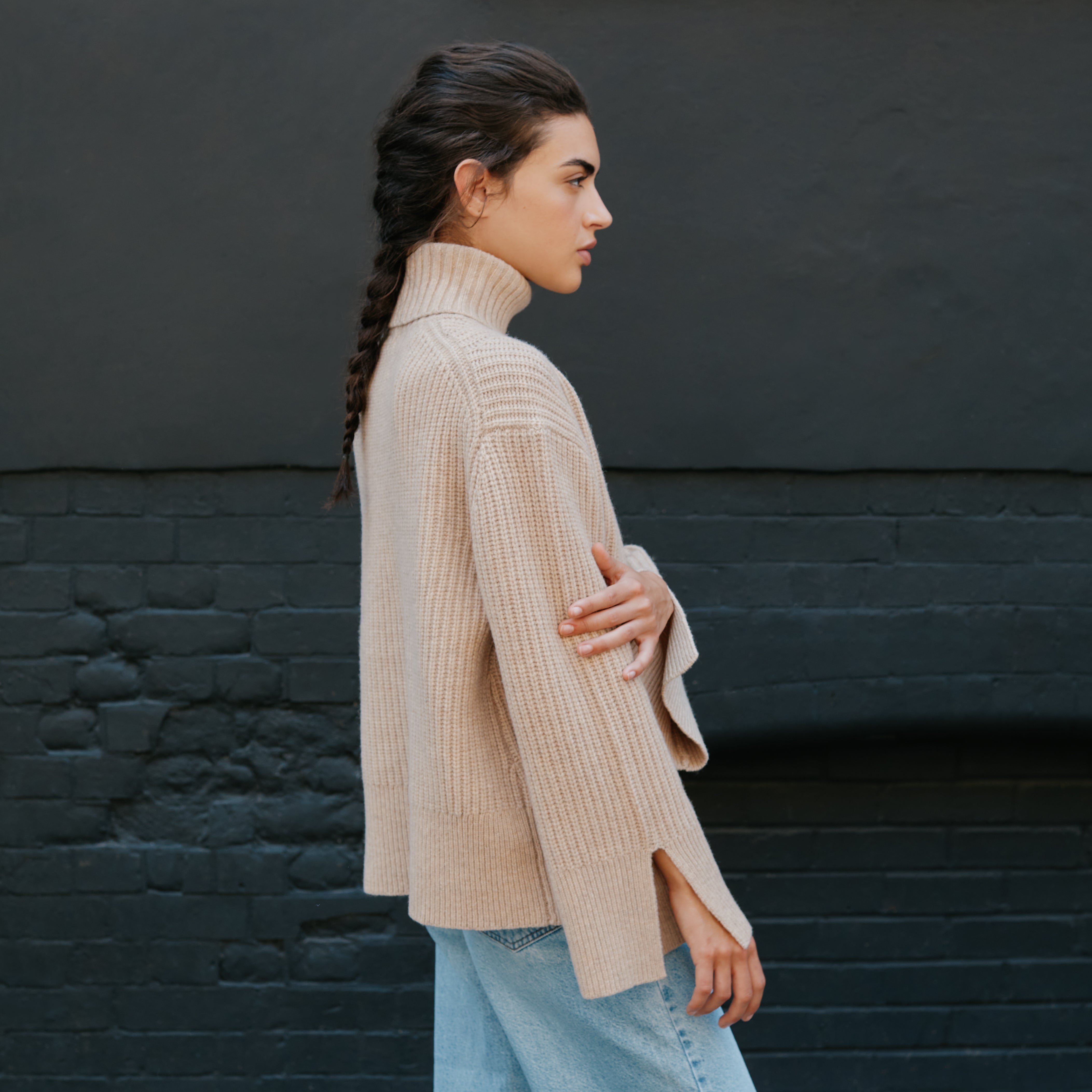 Re-Loved Merino Wool Fishermans Rib Jumper - Size 10