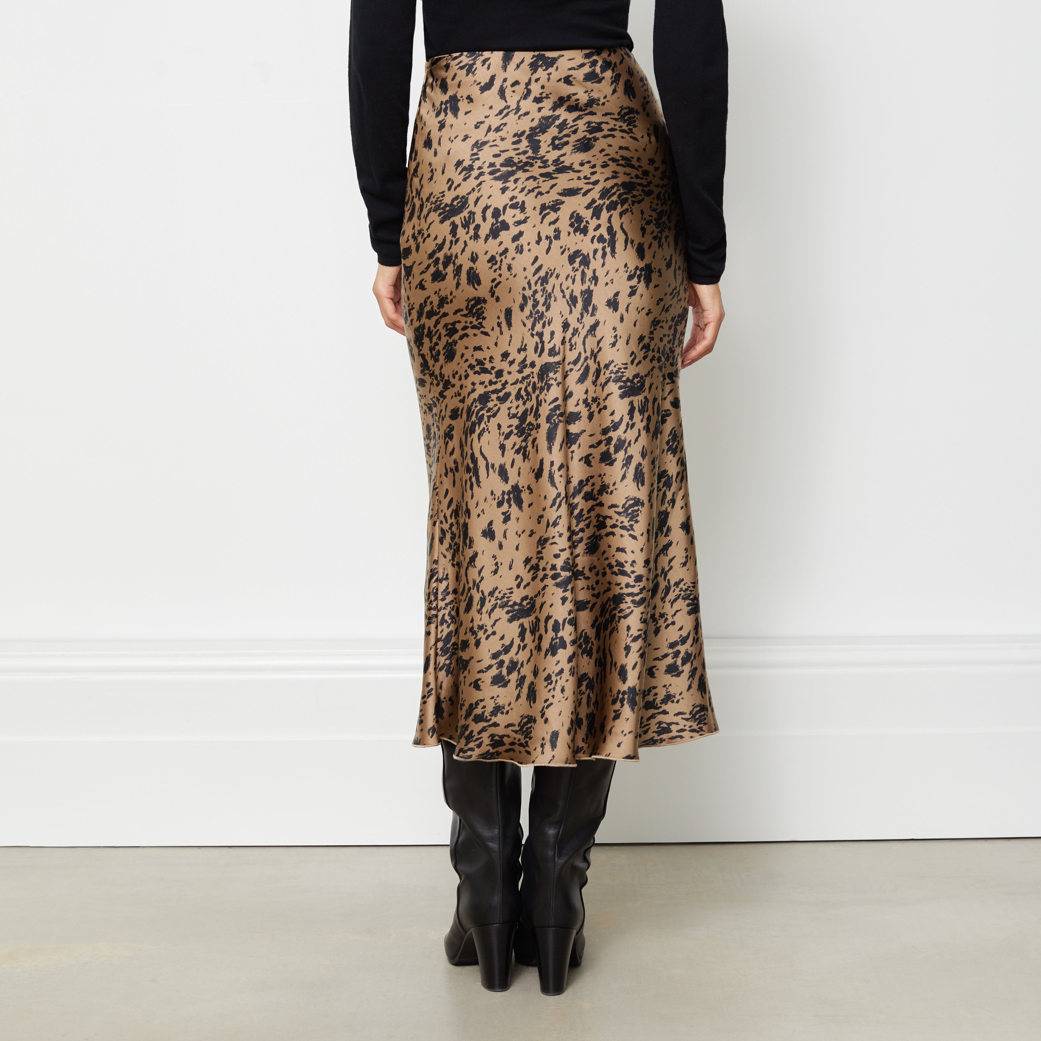 Abstract Animal Satin Skirt