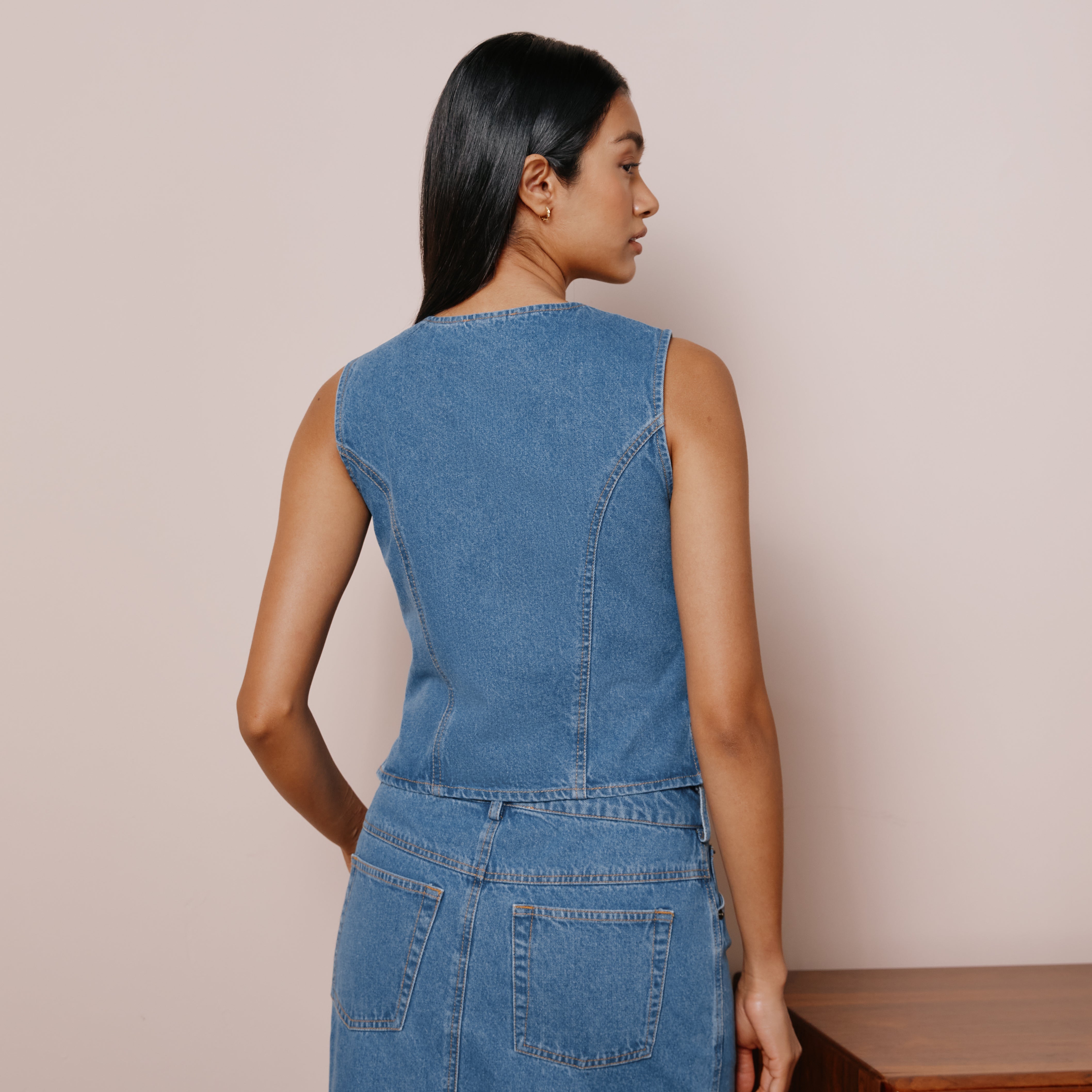 Re-Loved Denim Waistcoat - Size 10