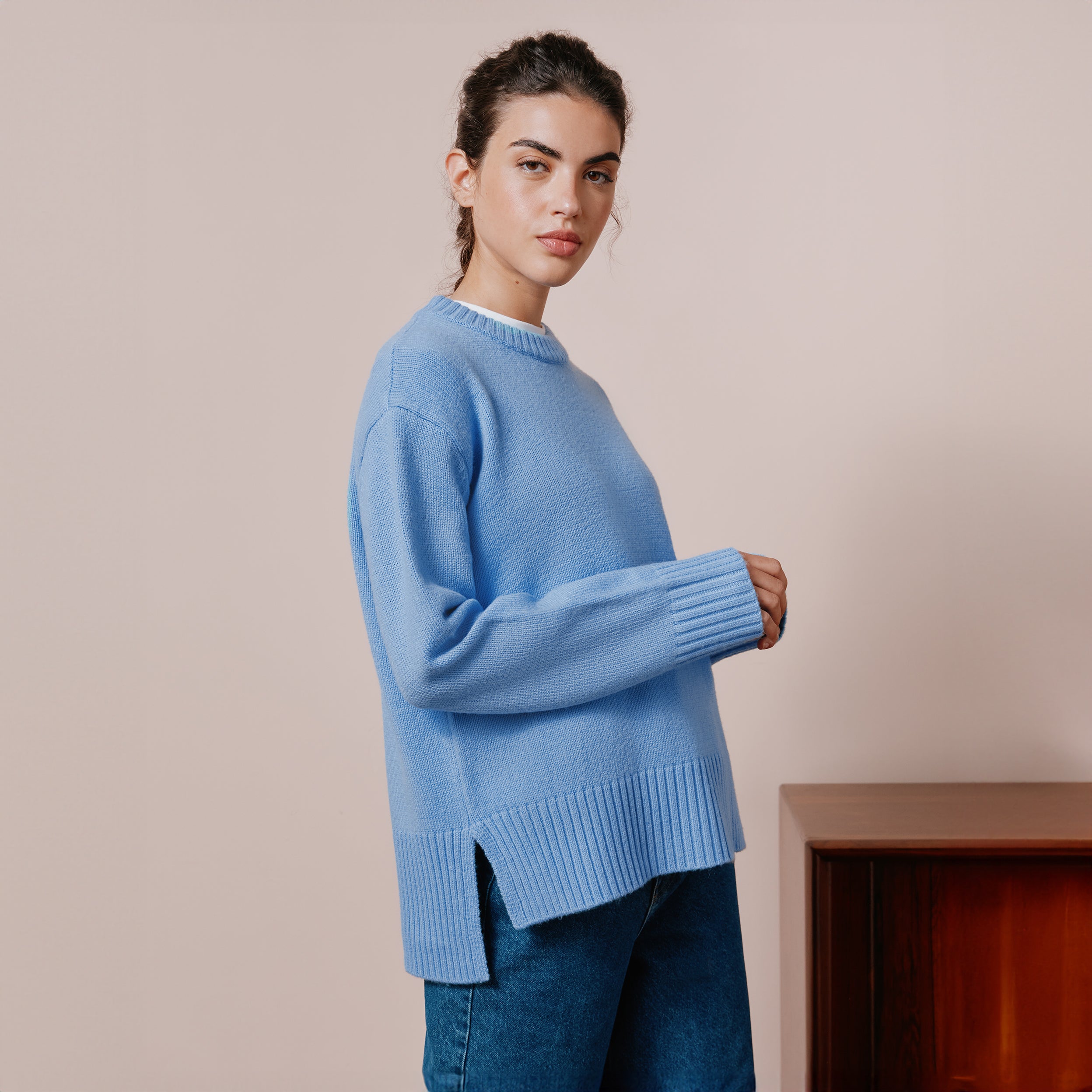 Plain crew neck jumper discount