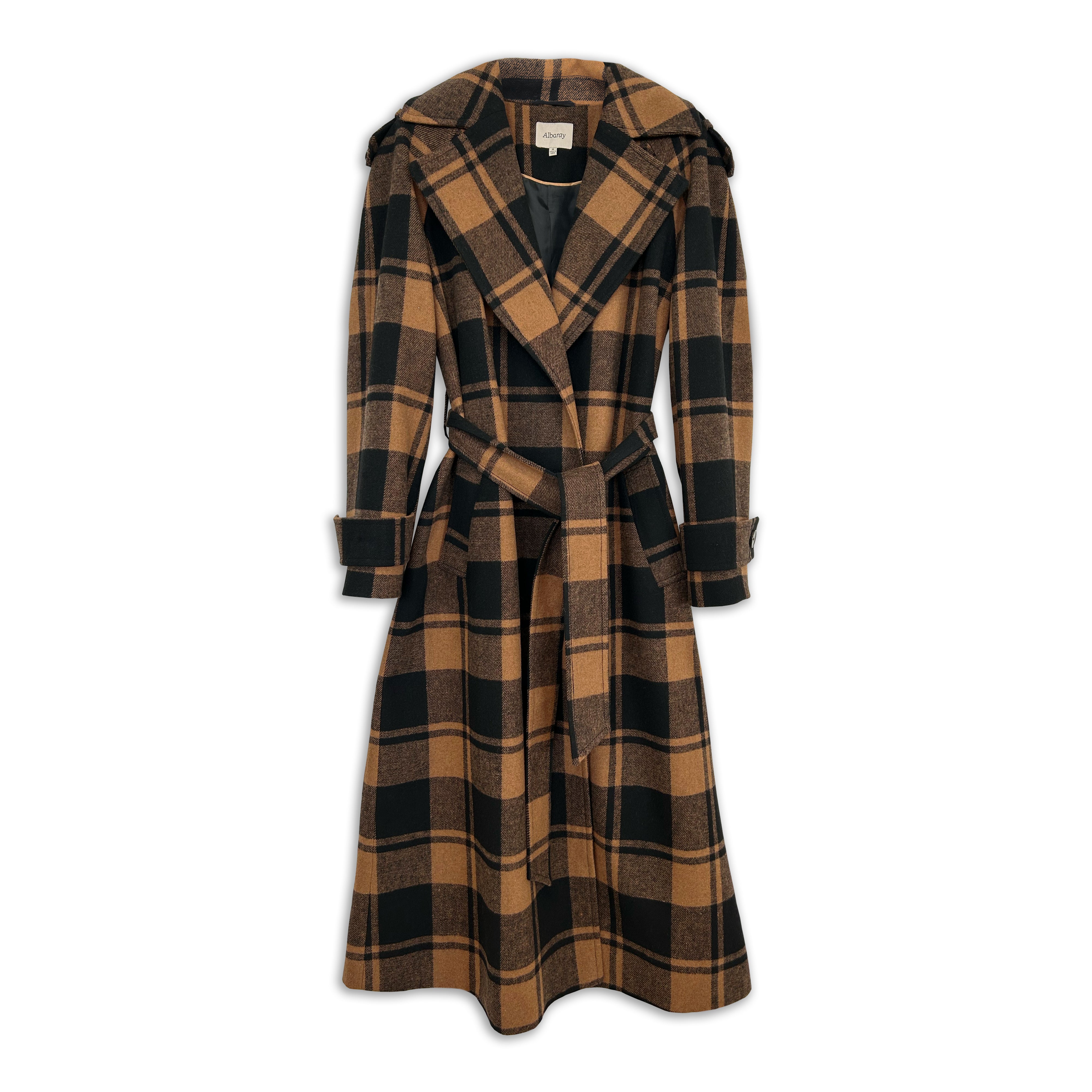 Check top wrap coat
