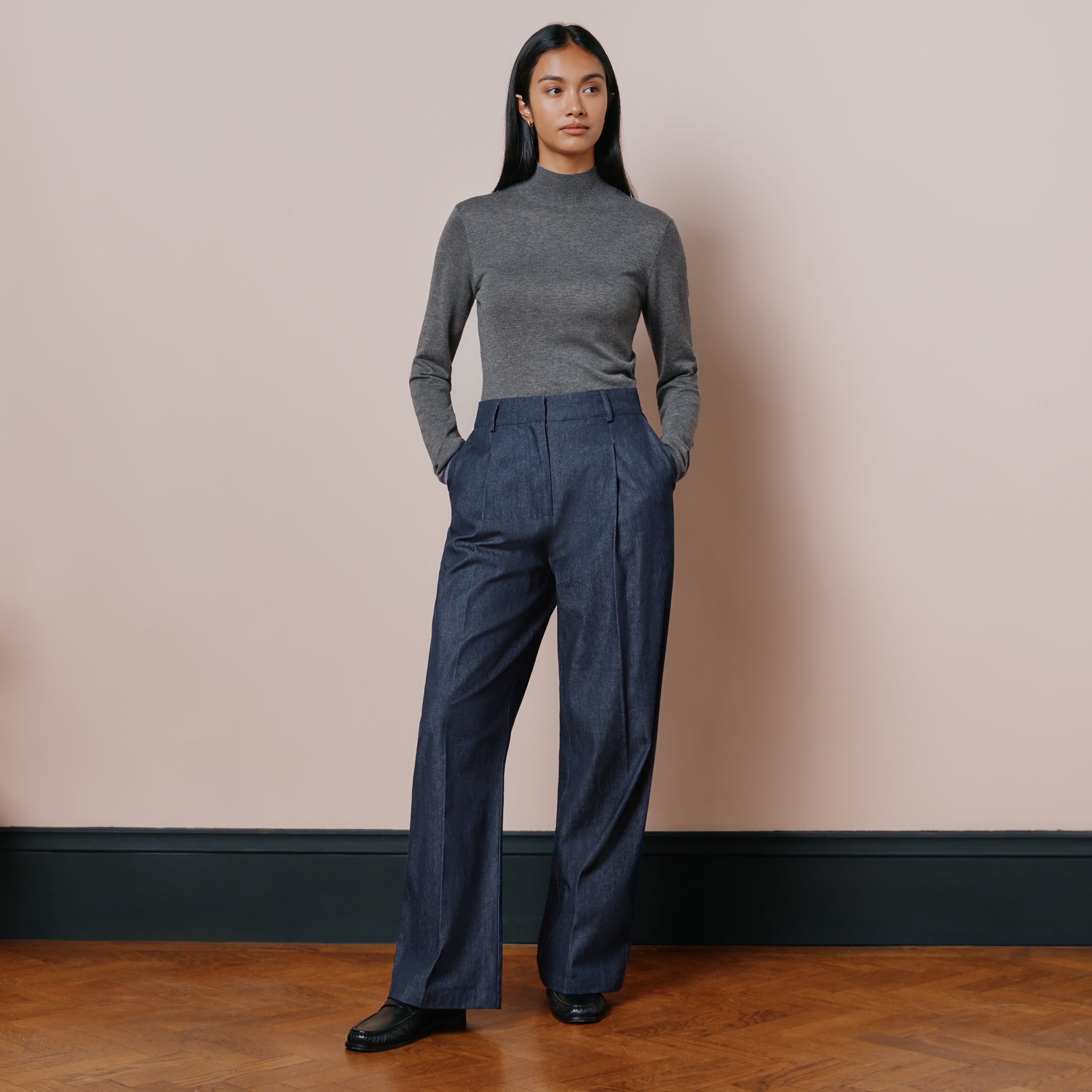 Re-Loved Tailored Denim Trouser - Size 8