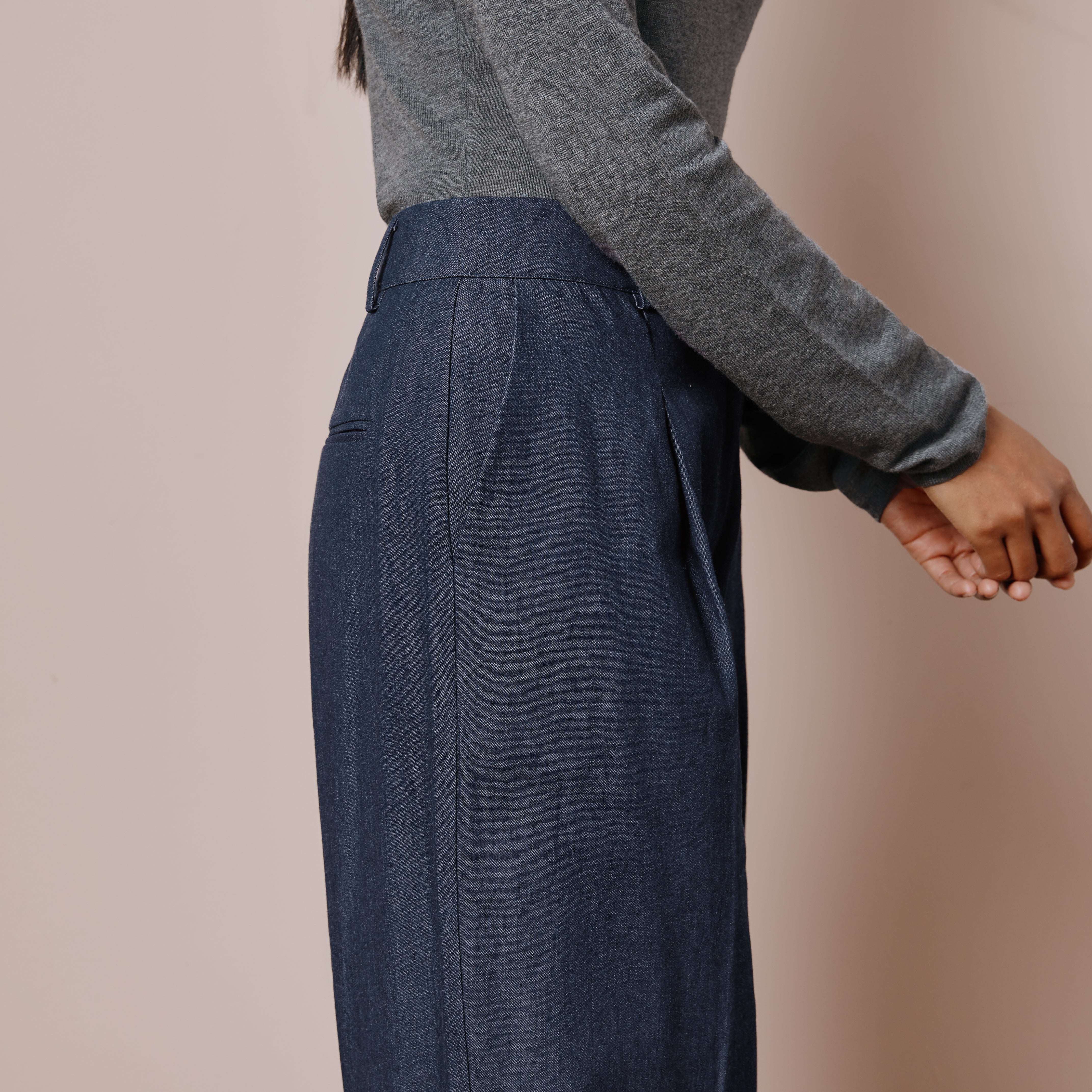 Re-Loved Tailored Denim Trouser - Size 8