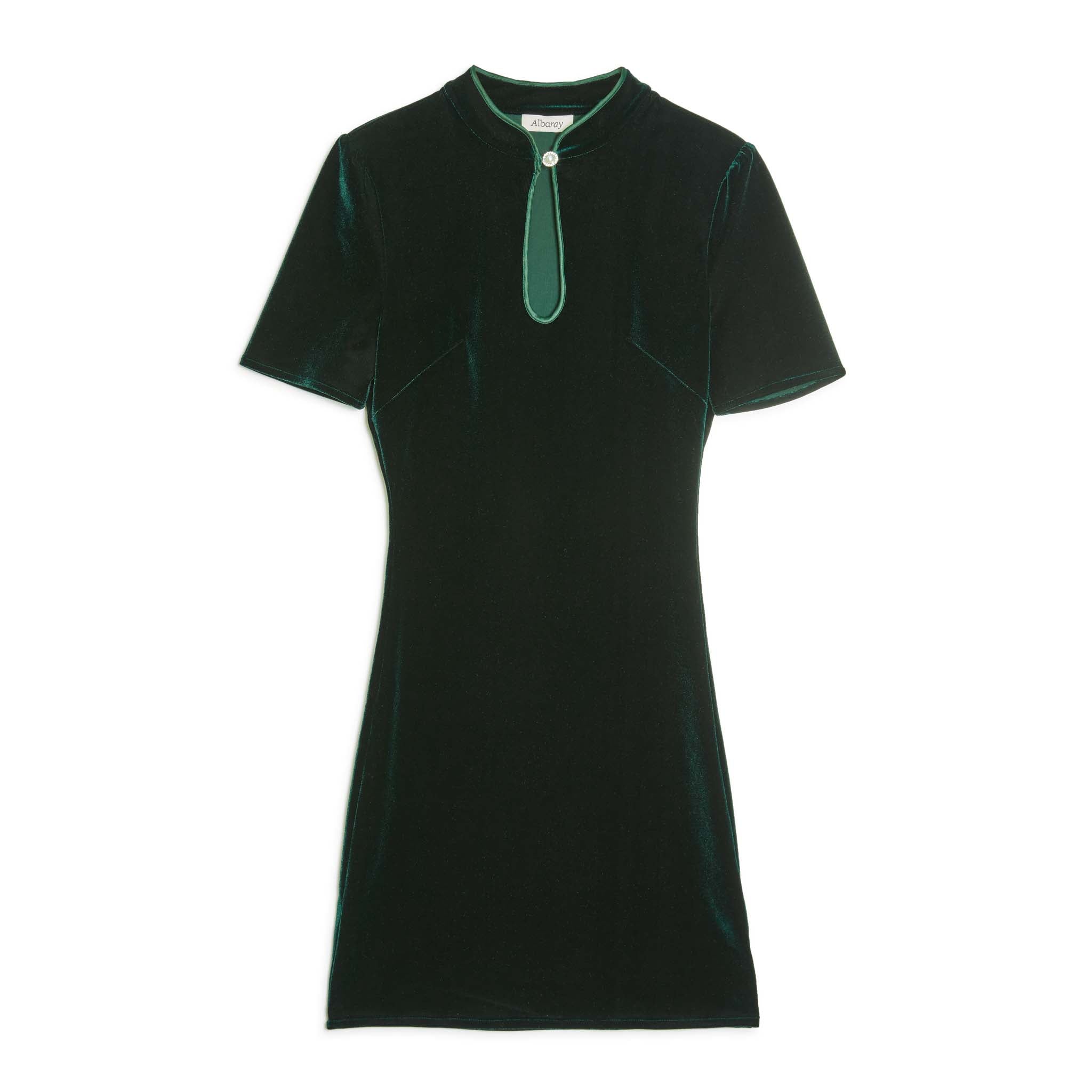 Re-Loved  Velvet Mandarin Collar Dress - Size 12
