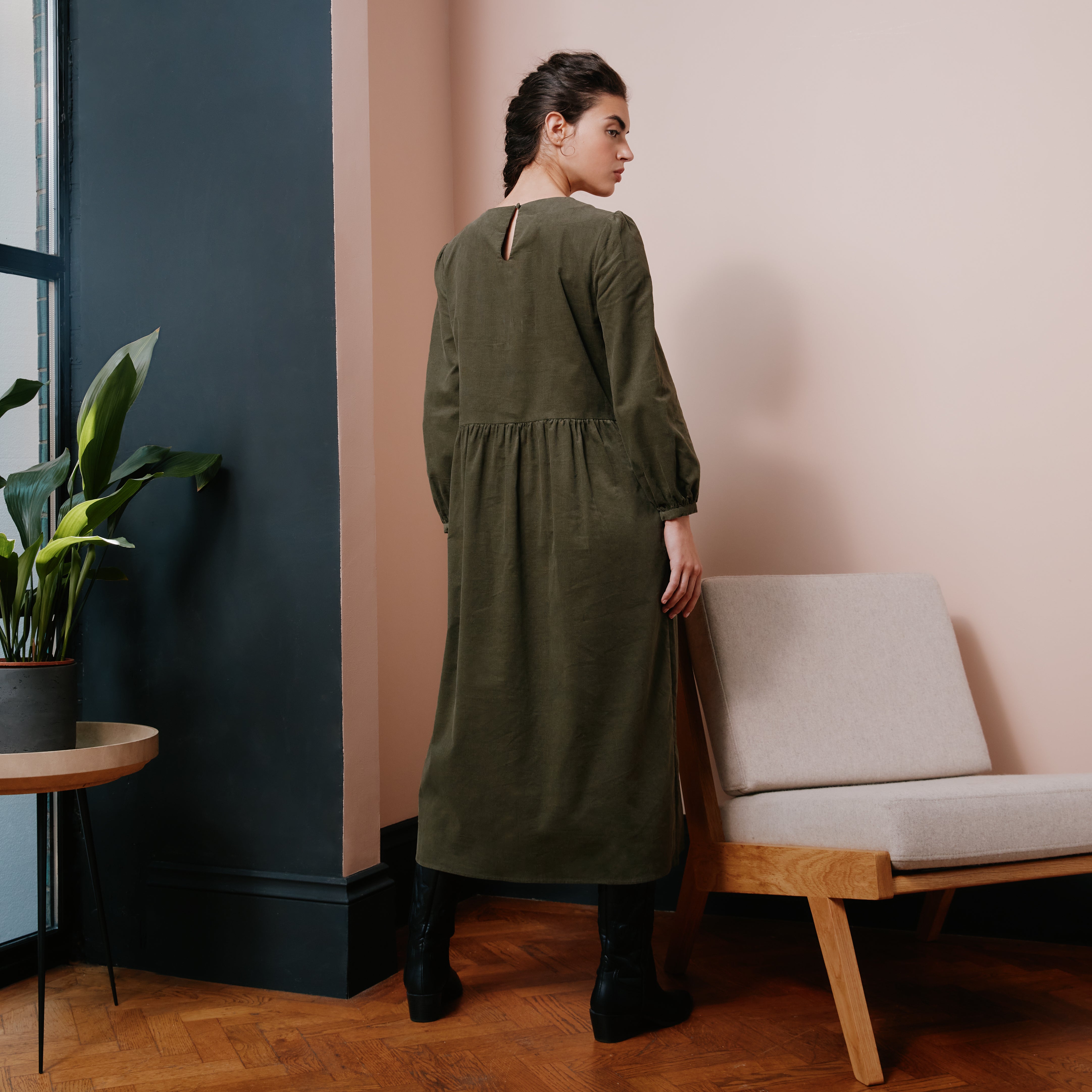 Re-Loved Relaxed Cord Midi Dress - Size 18