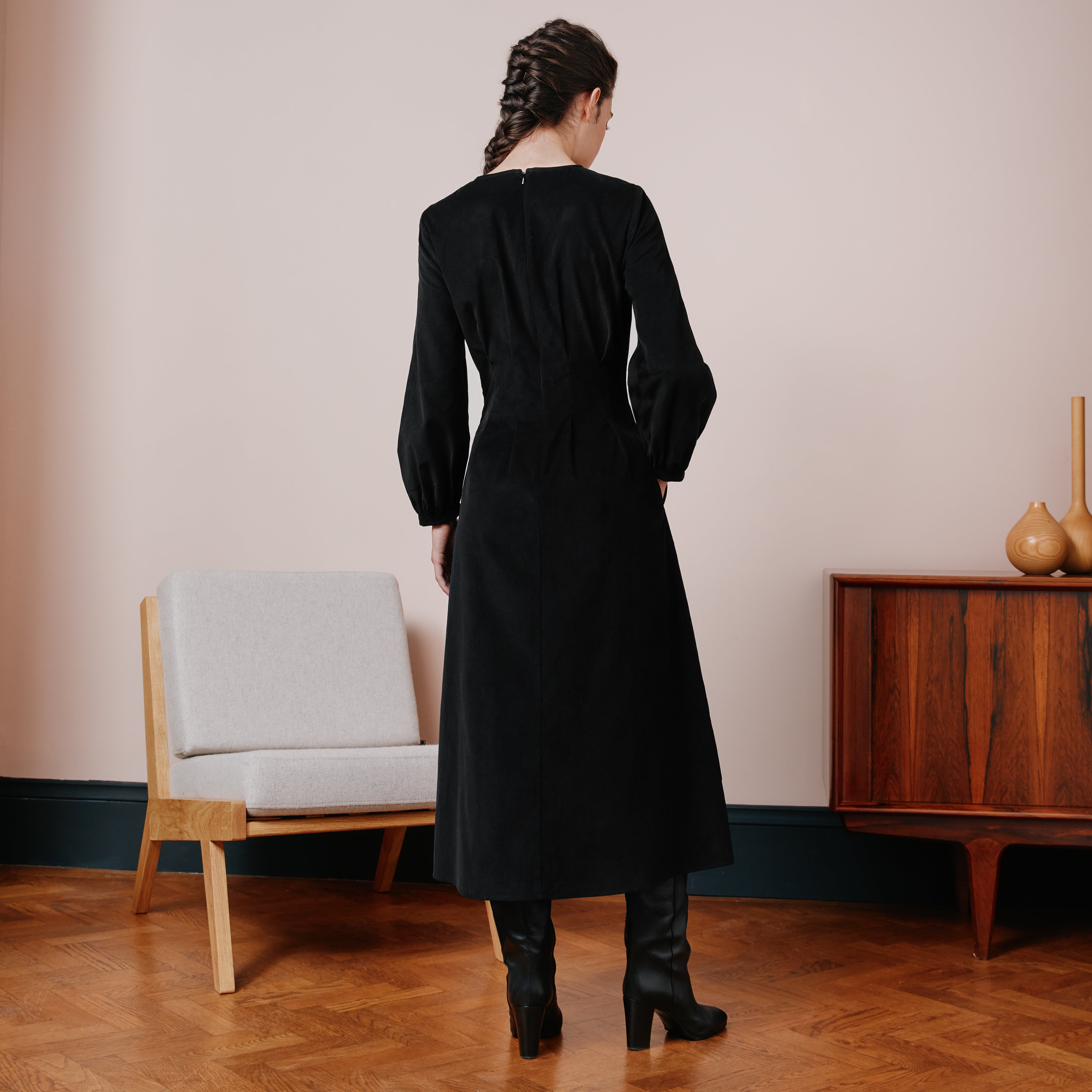 Re-Loved Waisted Cord Dress - Size 12