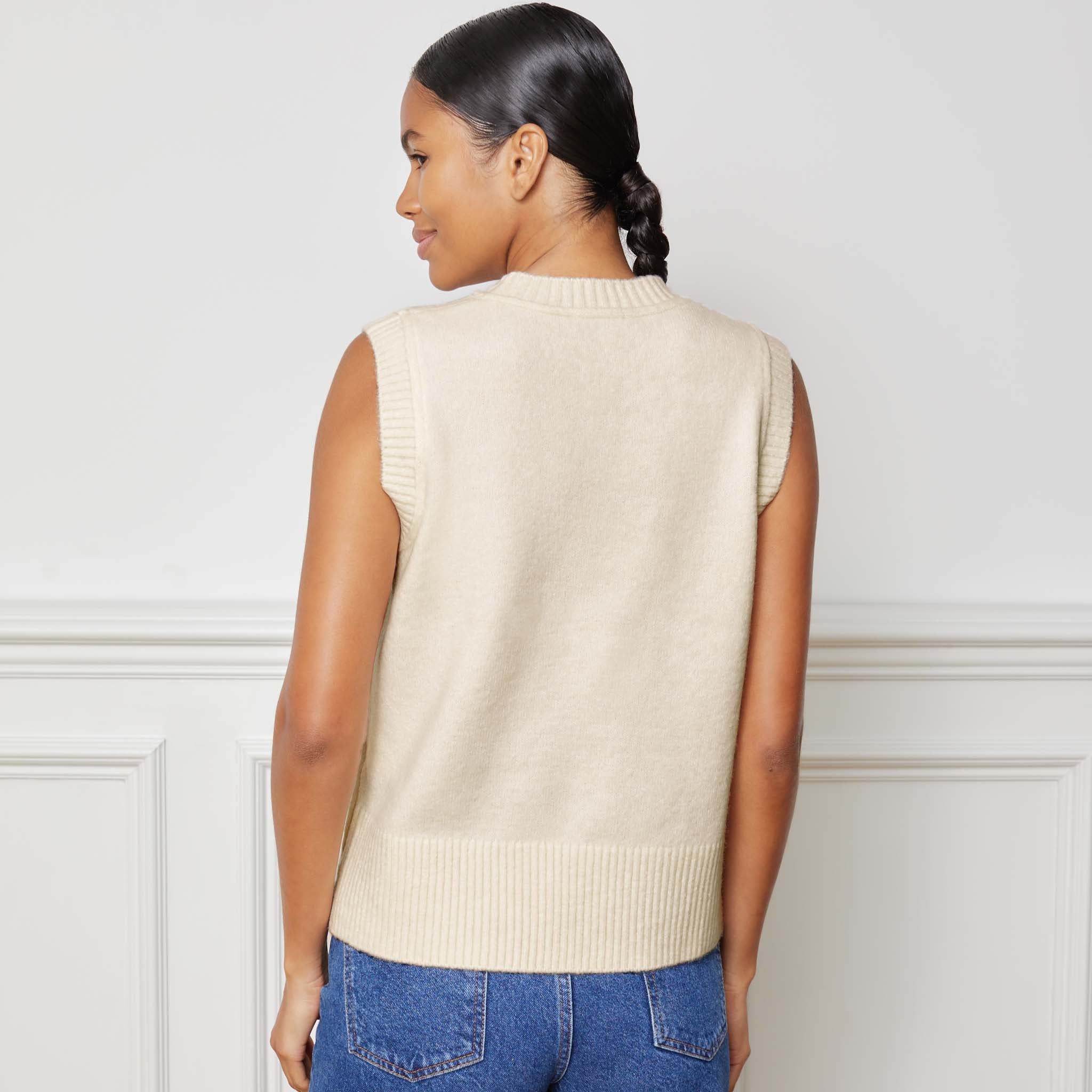 Cream Knitted Tank Top