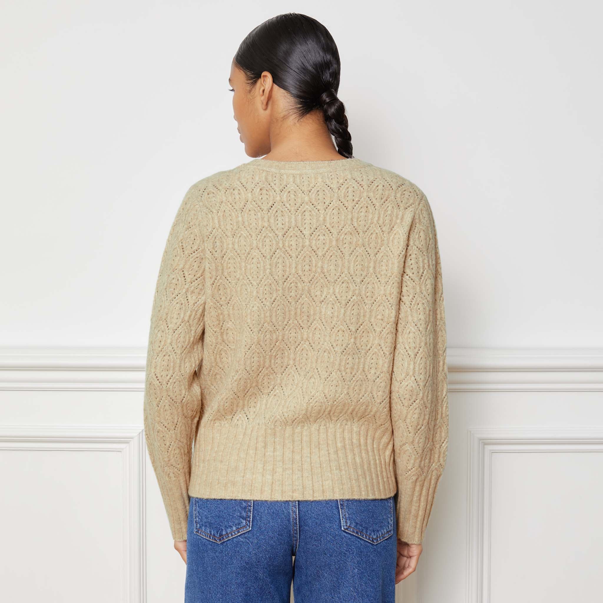 Re-Loved  Leaf Pointelle Jumper - Size 14