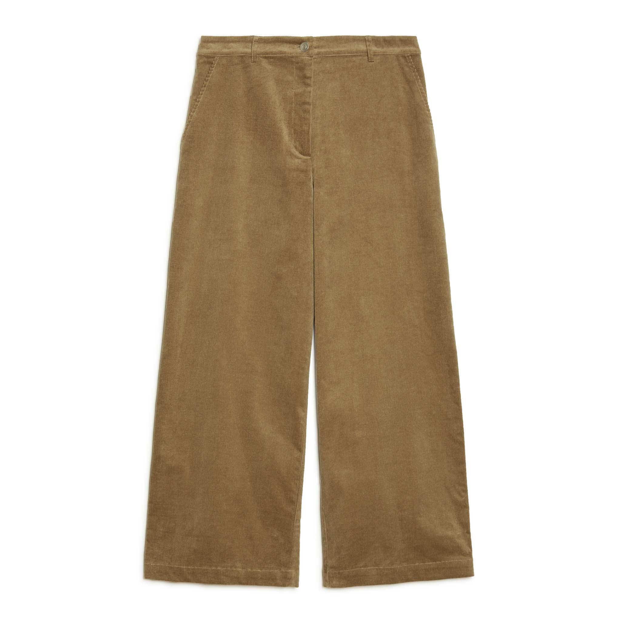 Cord Wide Leg Cropped Trousers Sustainable Womenswear Albaray