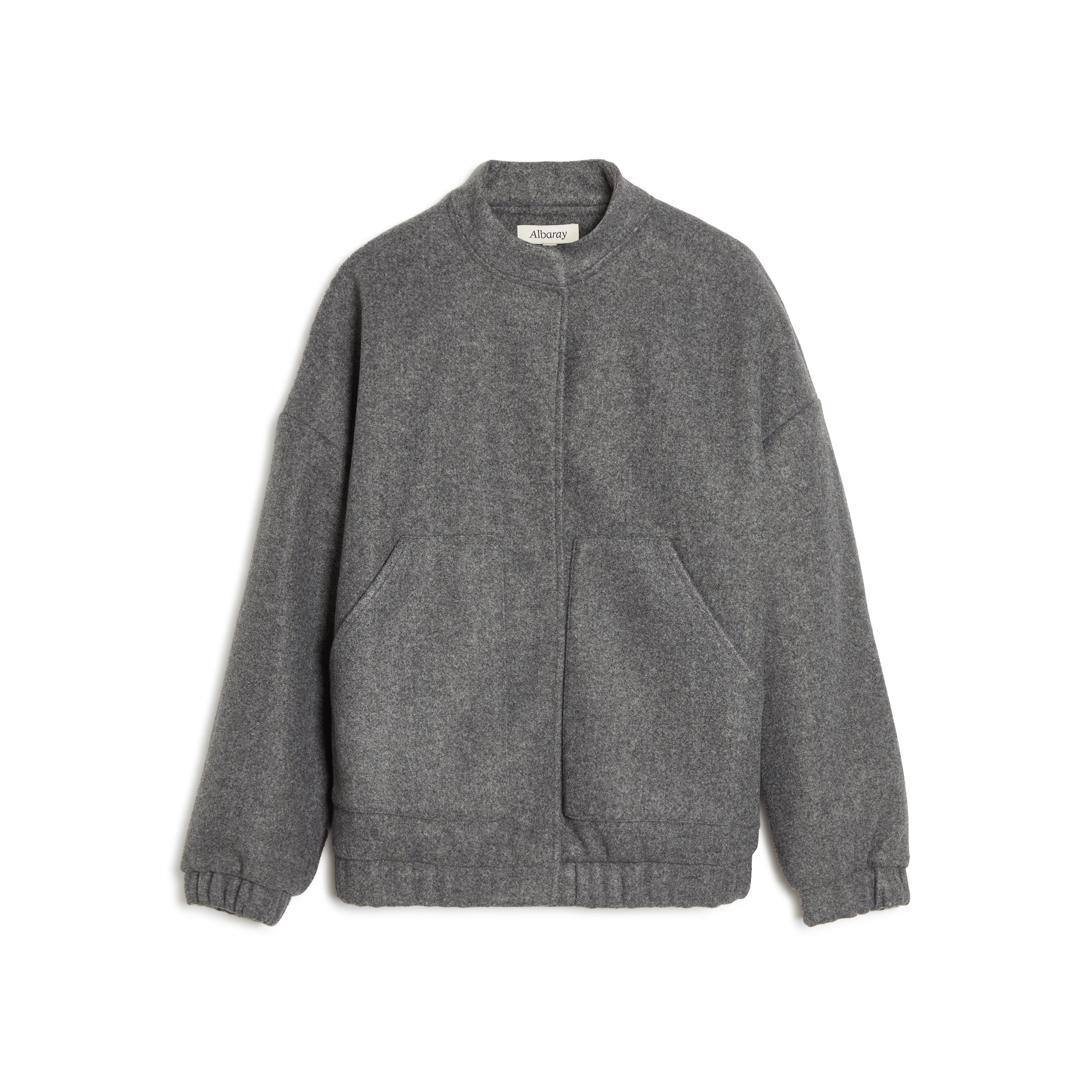 Re-Loved Grey Flannel Bomber Jacket - Size 16