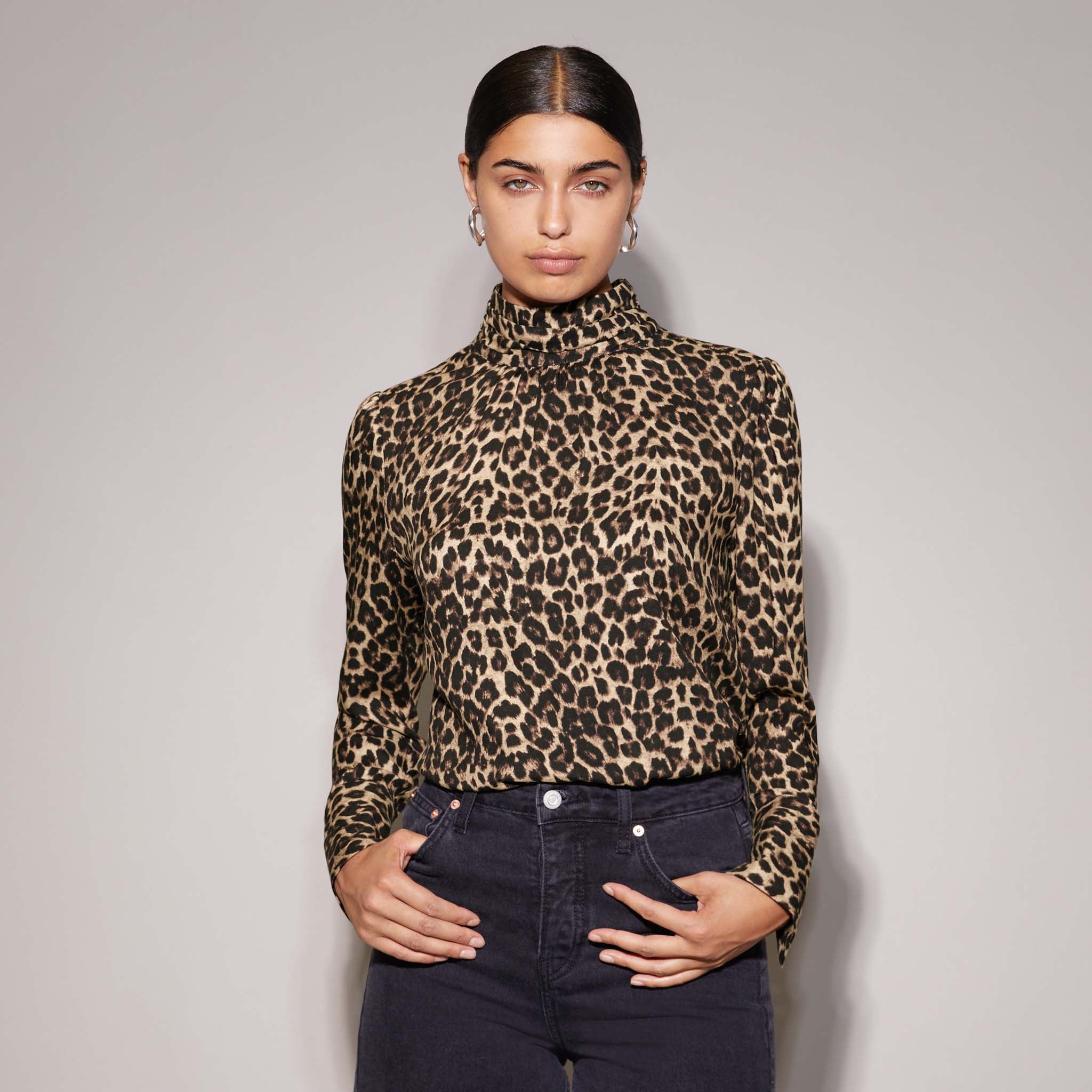 Animal Funnel Neck Top
