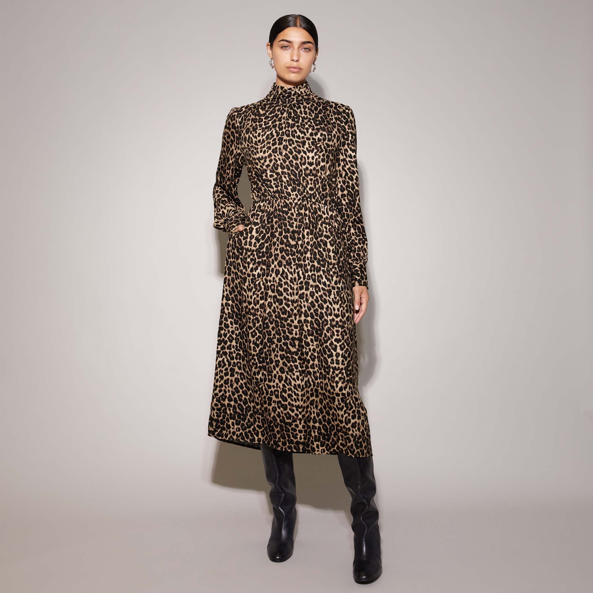 Re-Loved  Animal Funnel Neck Dress - Size 10