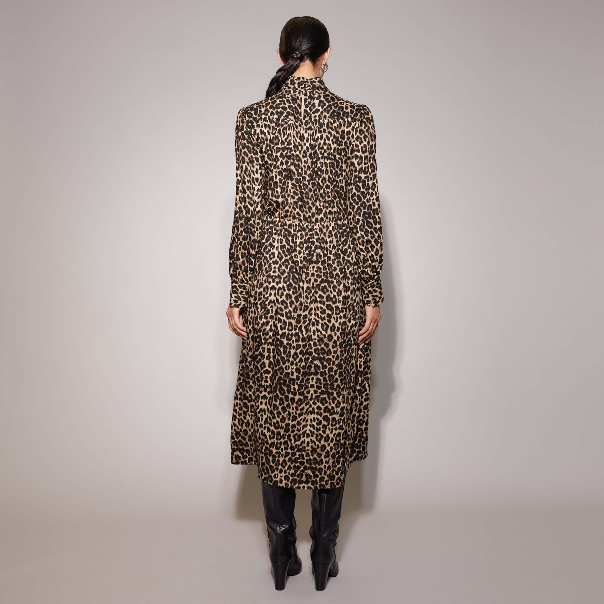 Re-Loved  Animal Funnel Neck Dress - Size 10
