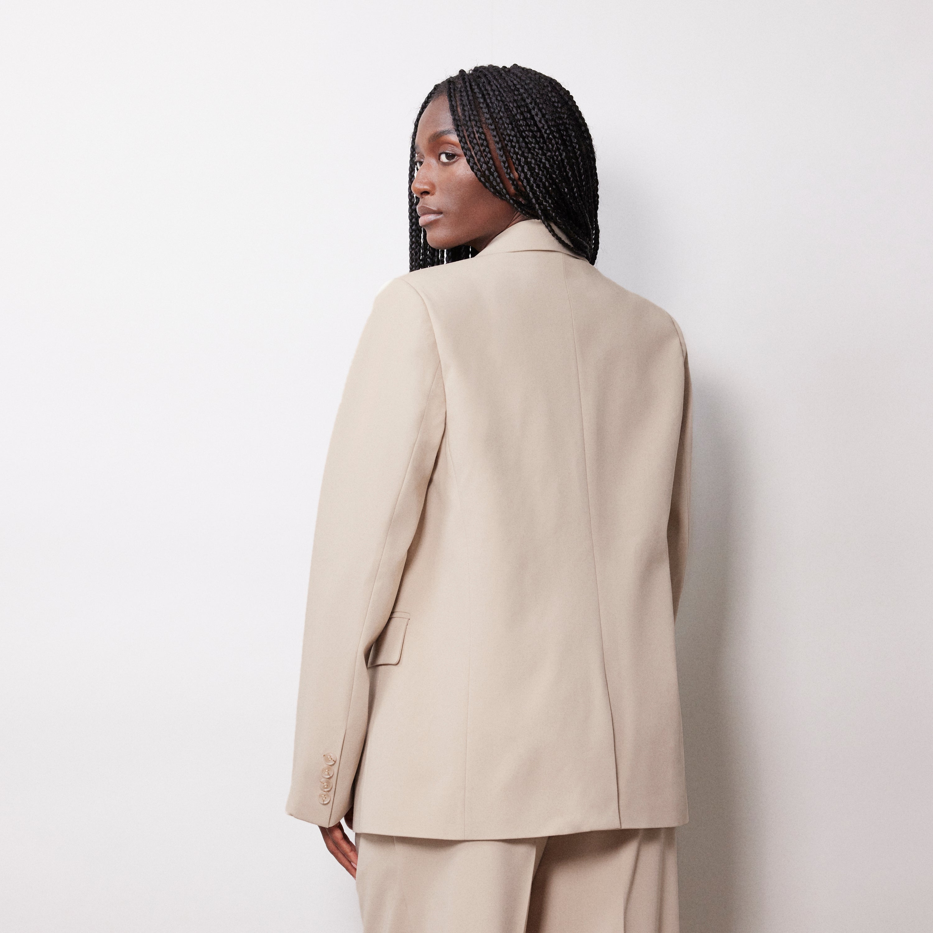 Re-Loved Stone Tailored Jacket - Size 10