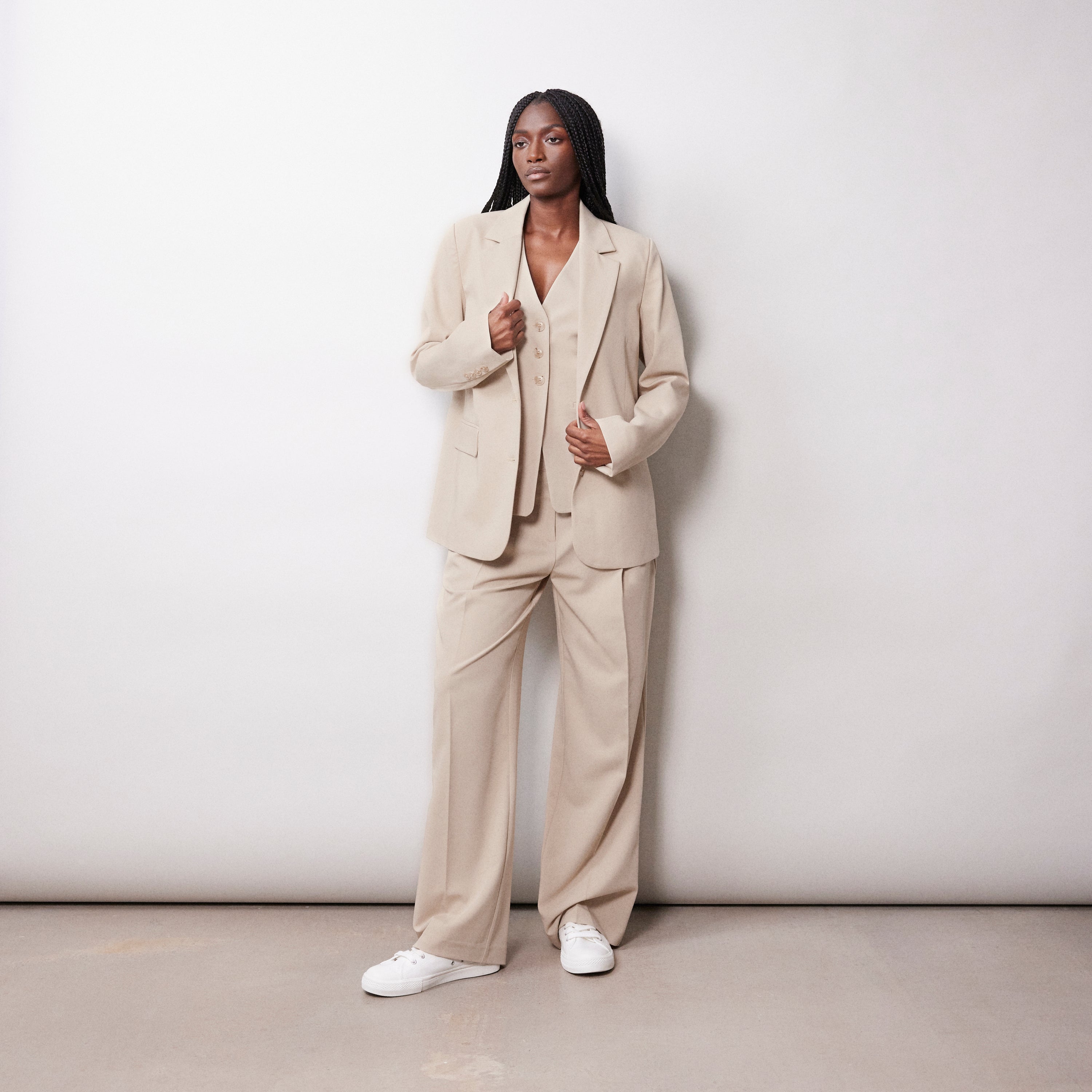 Re-Loved  Stone Tailored Jacket - Size 8