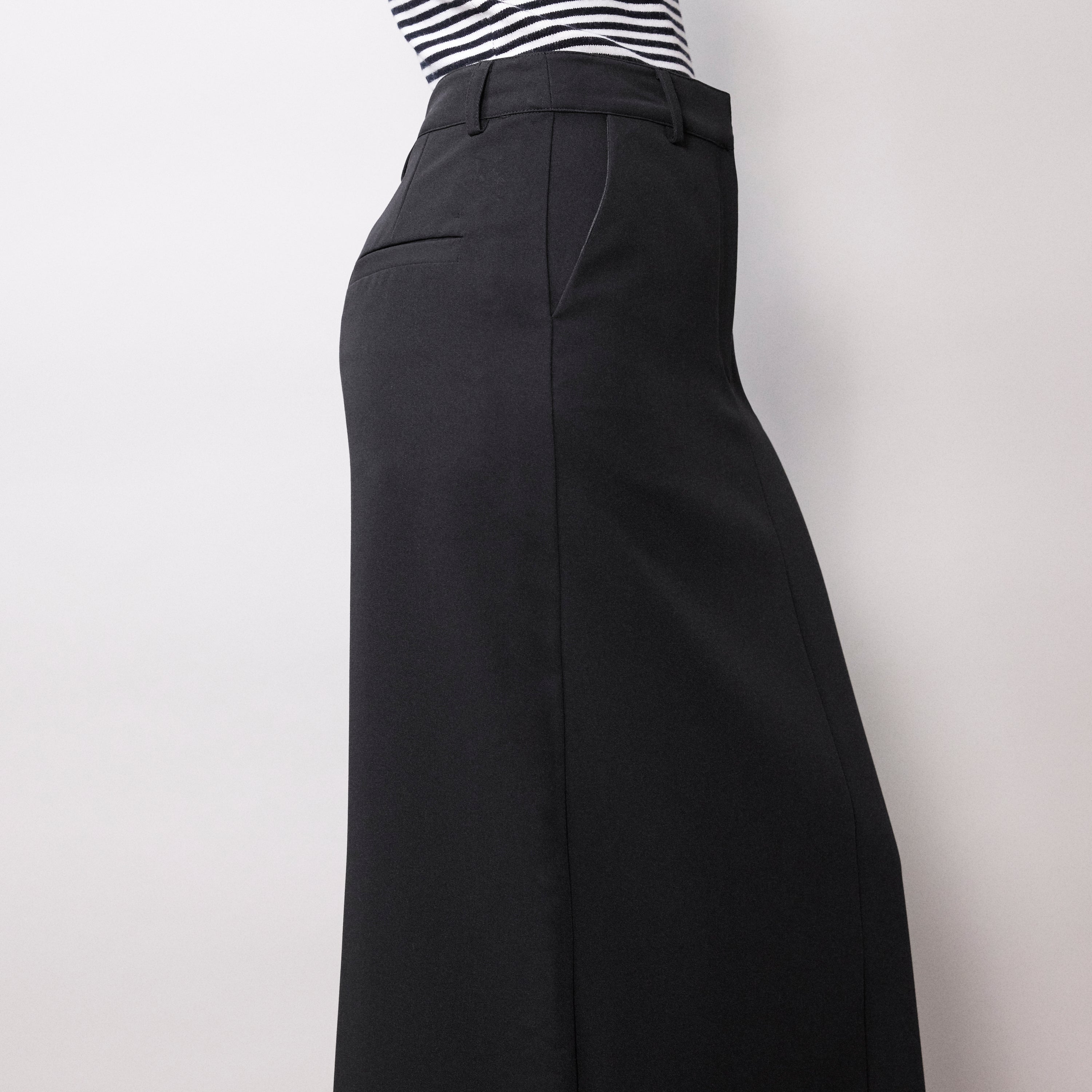 Black Tailored Maxi Skirt