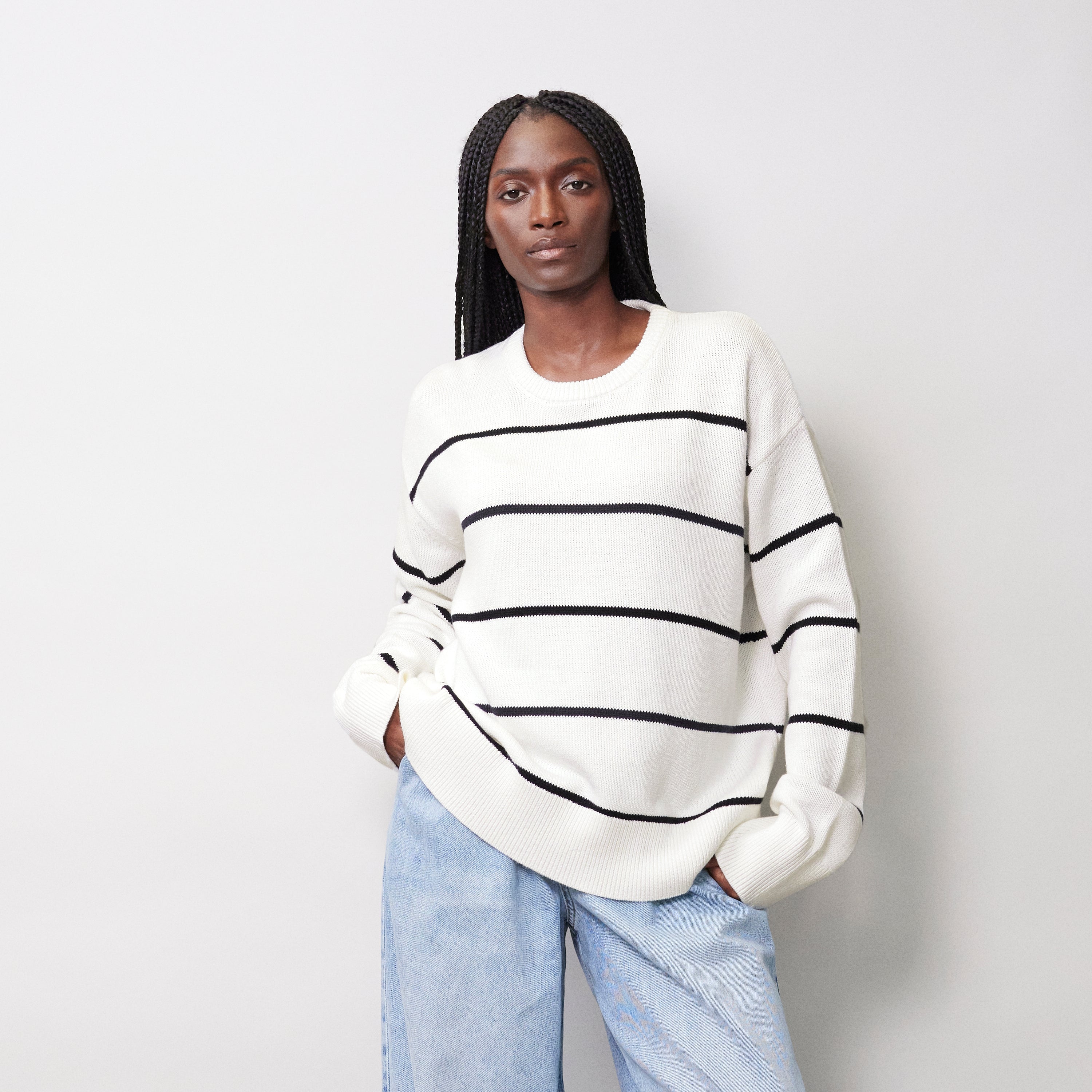 Relaxed Stripe Jumper Sustainable Womenswear Albaray