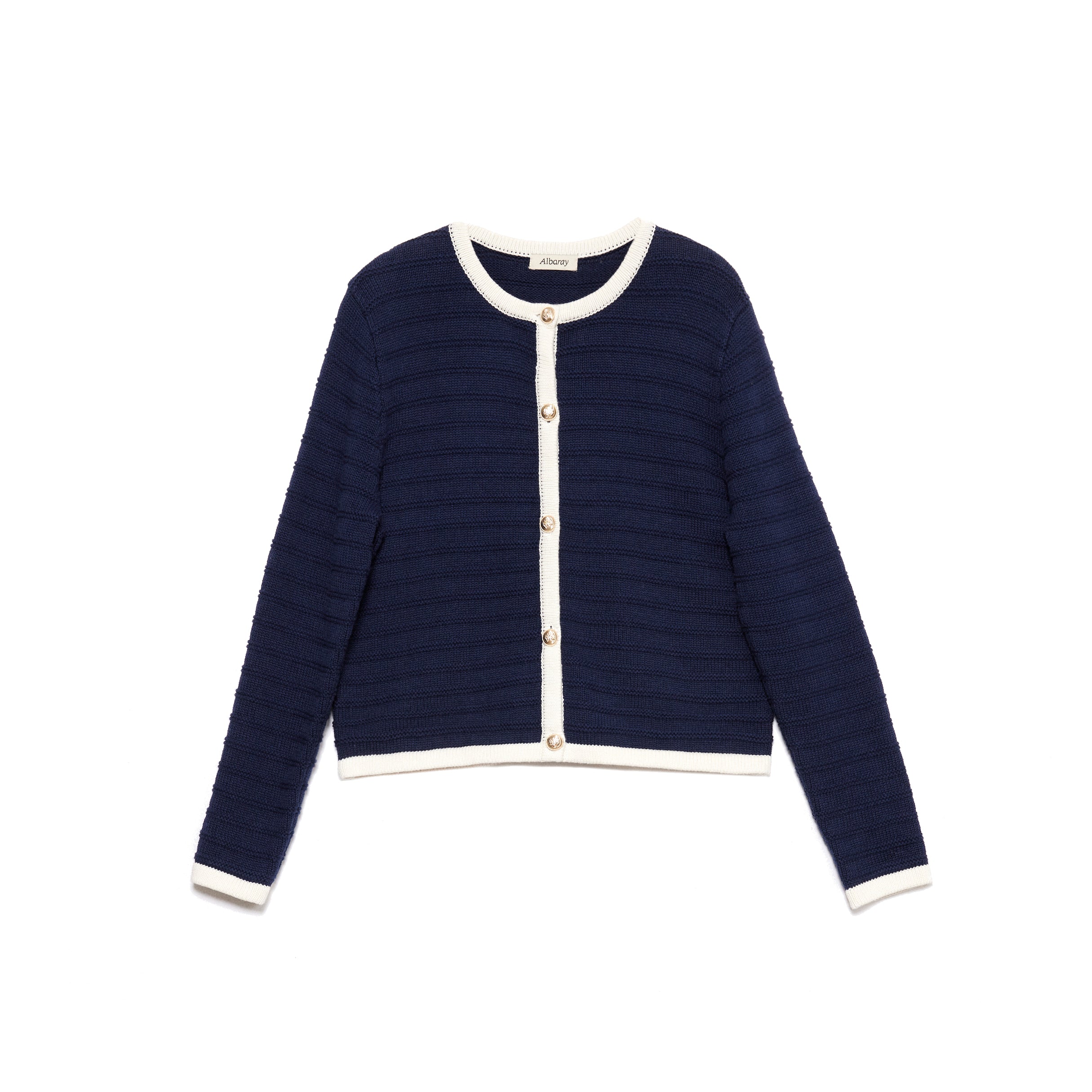 Knitted Contrast Trim Jacket
