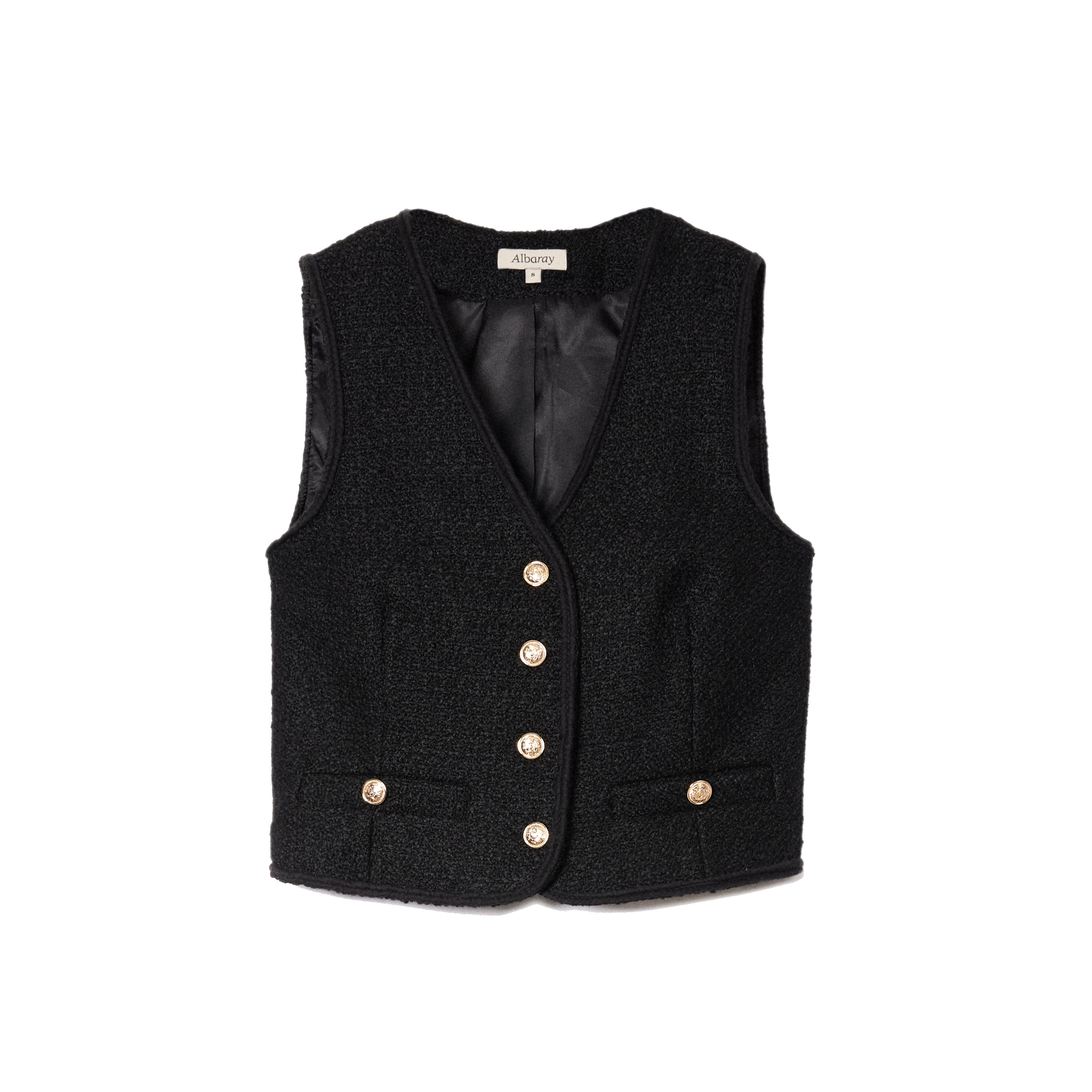 Black Tweed Waistcoat
