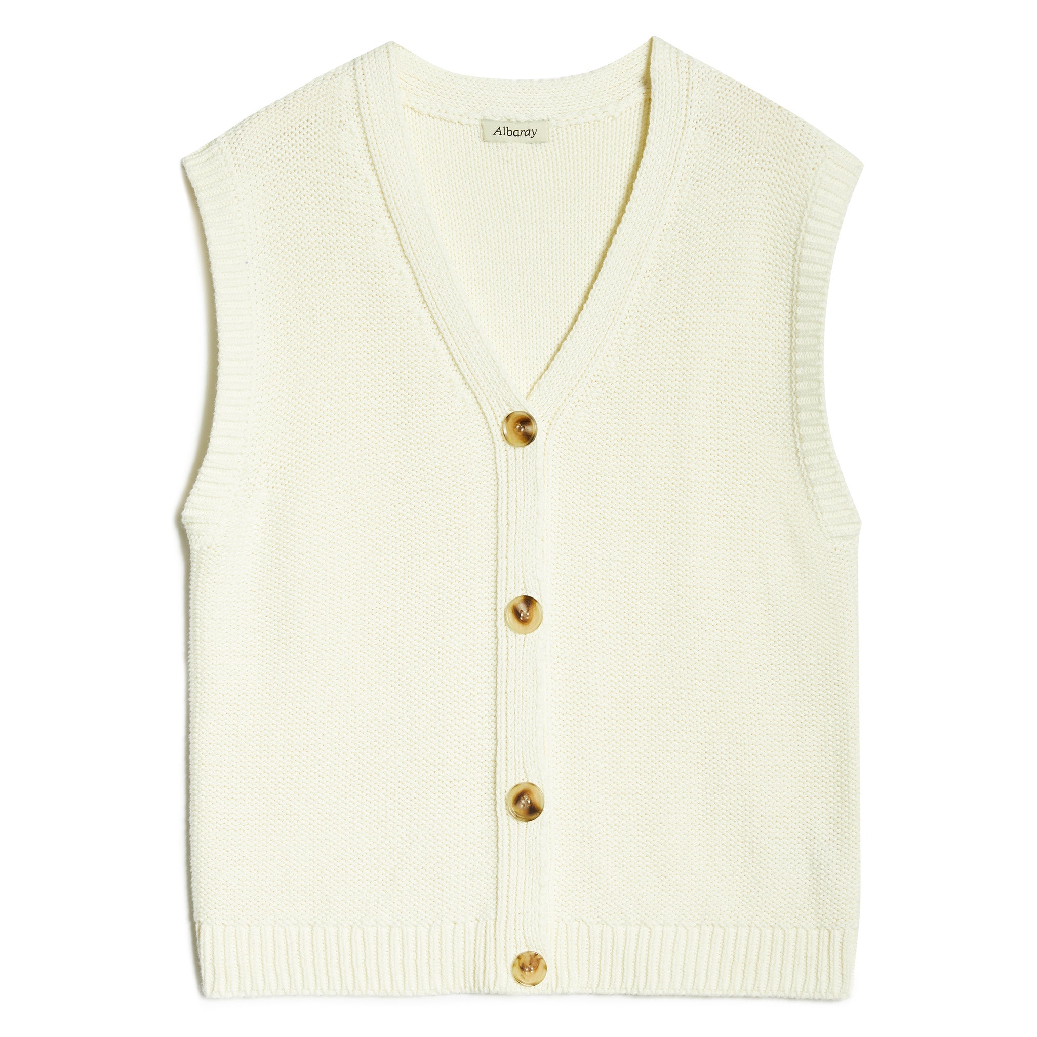 Cream Relaxed Knitted Waistcoat
