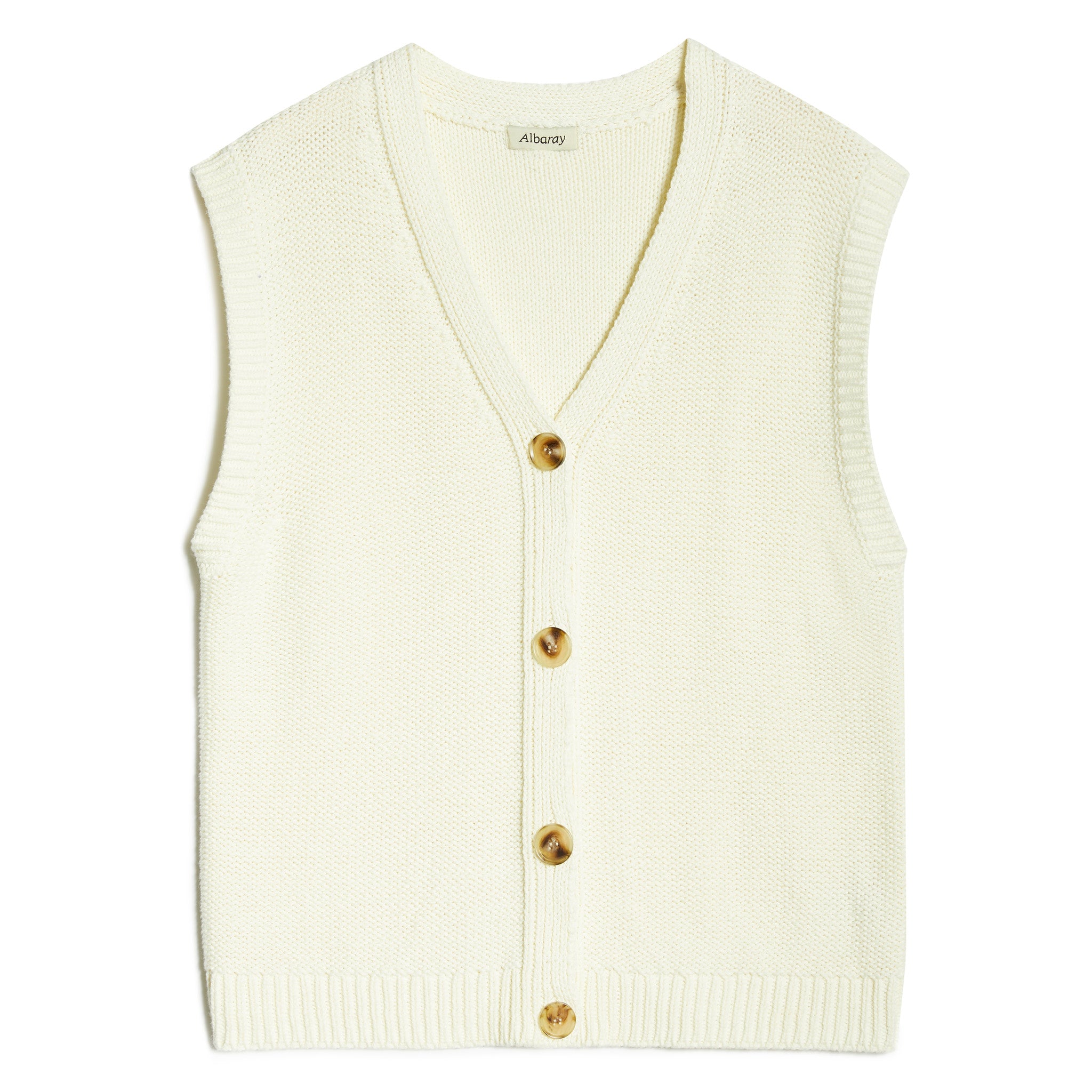 Re-Loved Cream Relaxed Knitted Waistcoat Size 12