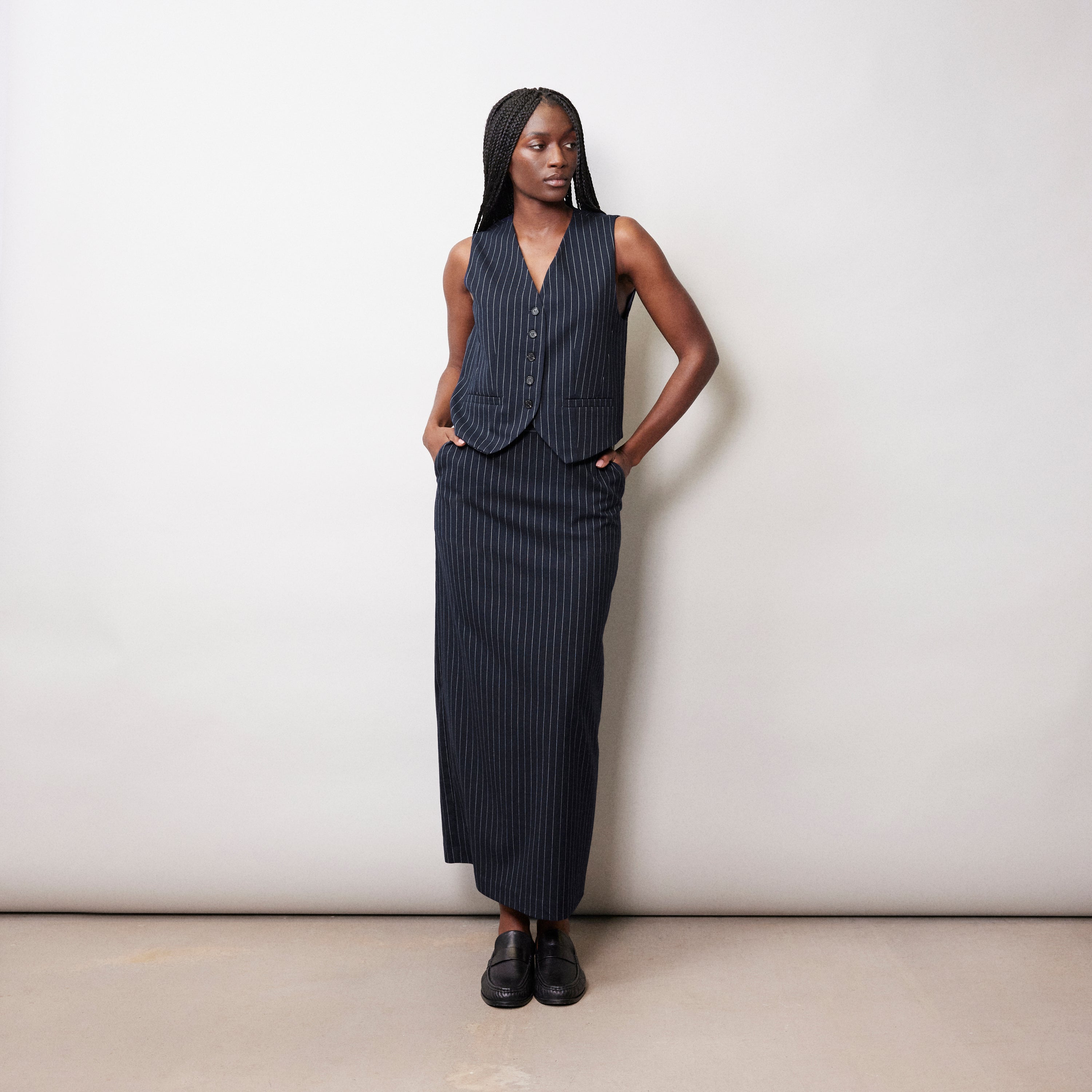 Pinstripe maxi dress 2025