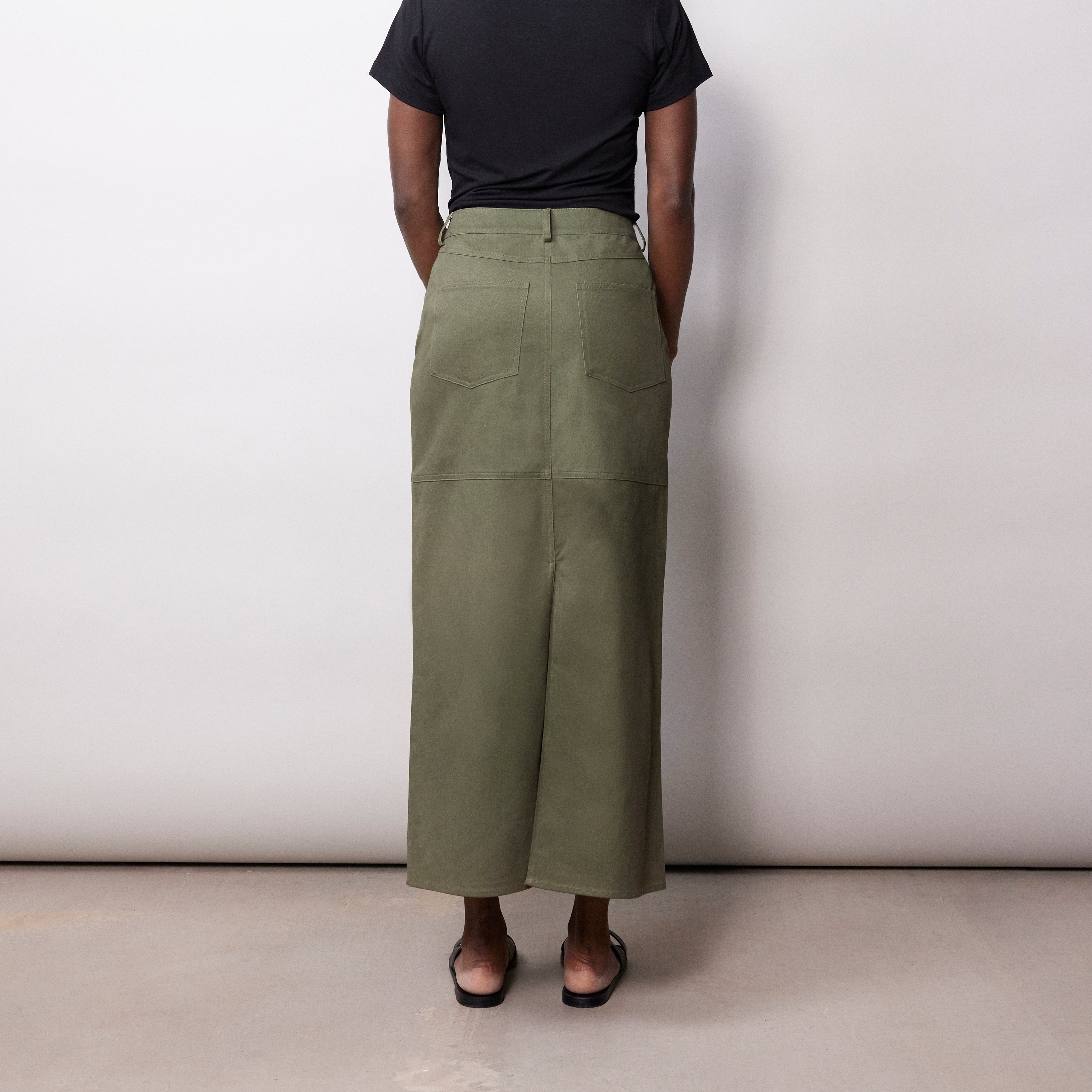 Cotton Twill Maxi Skirt