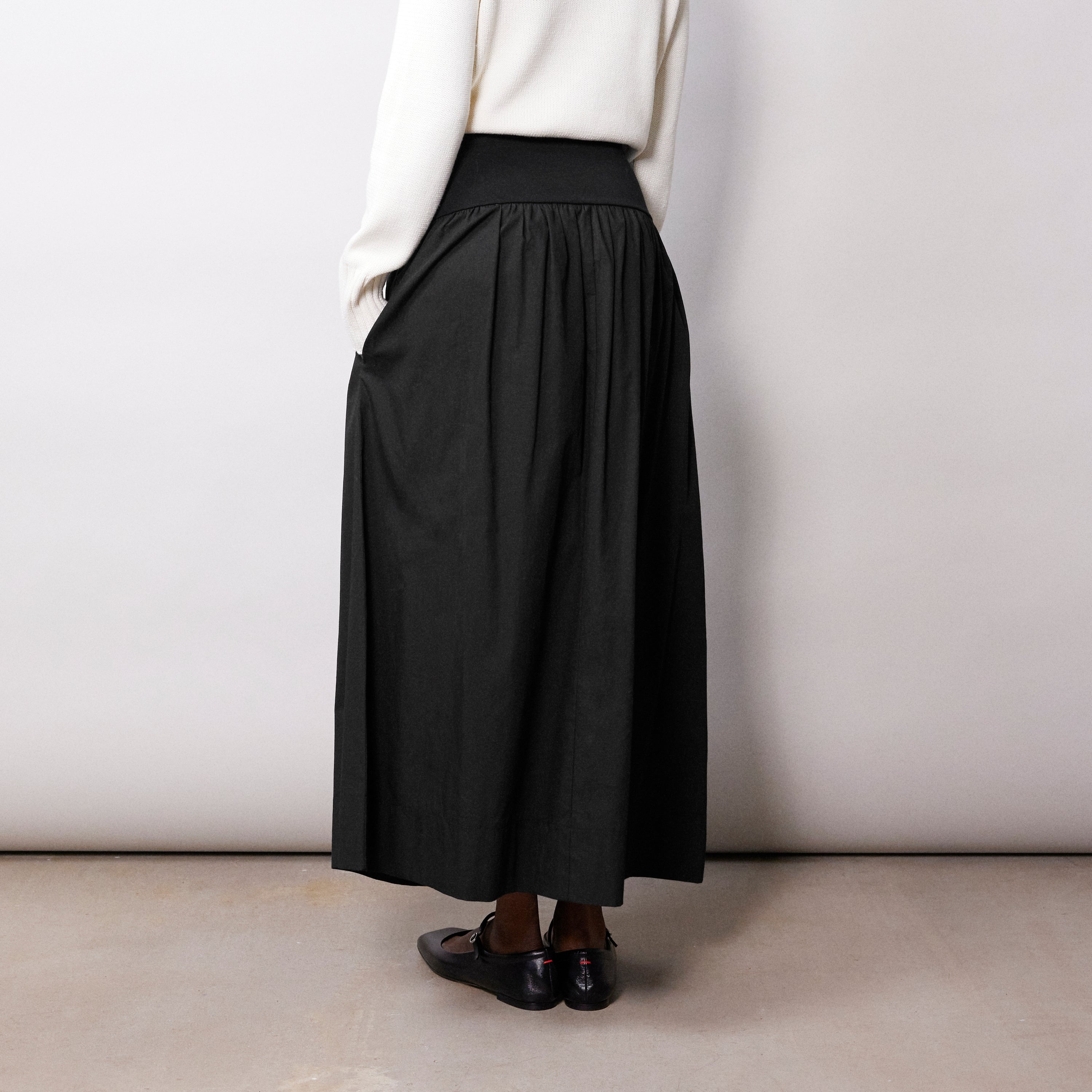 Black Woven Mix Full Skirt