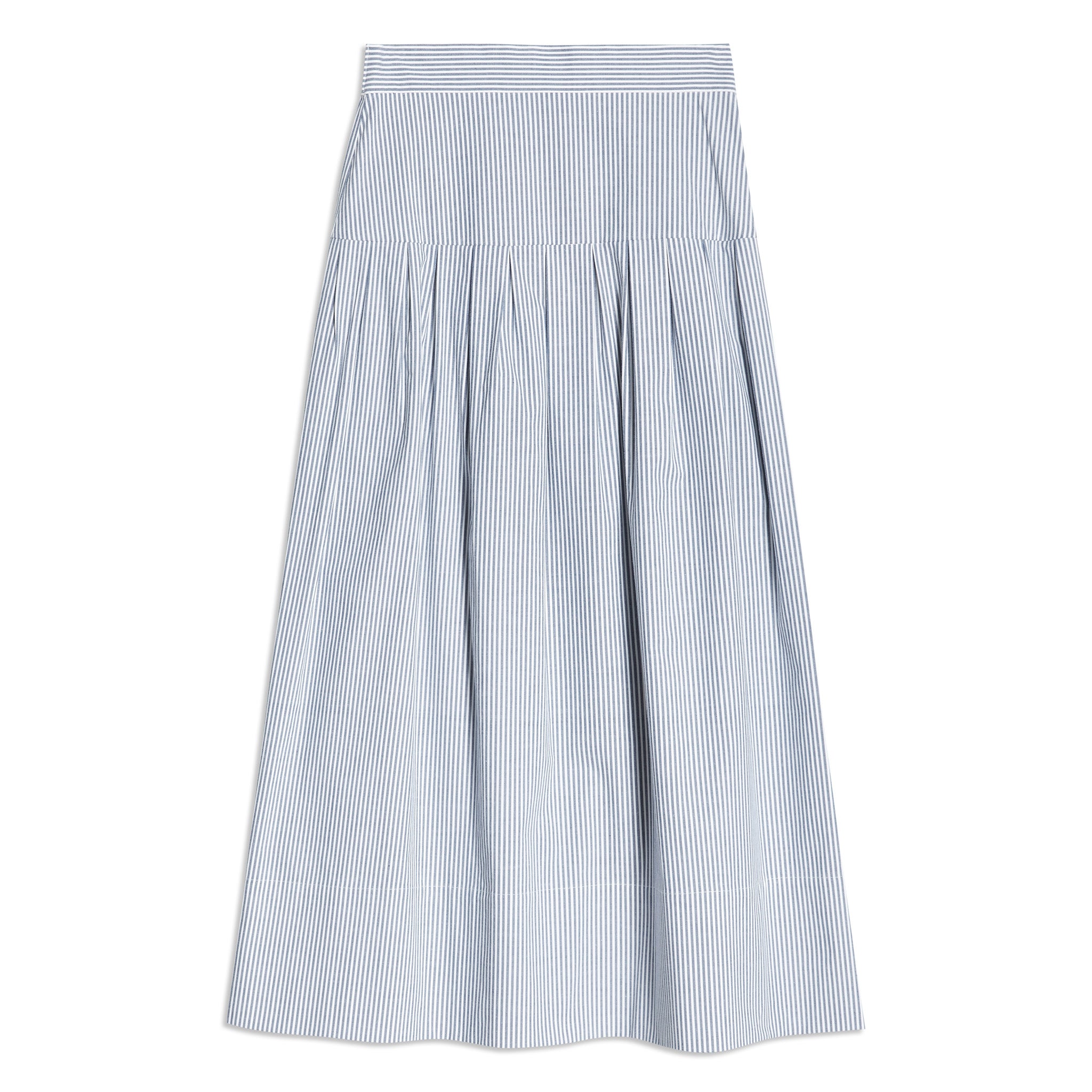 Ticking Stripe Drop Waist Skirt