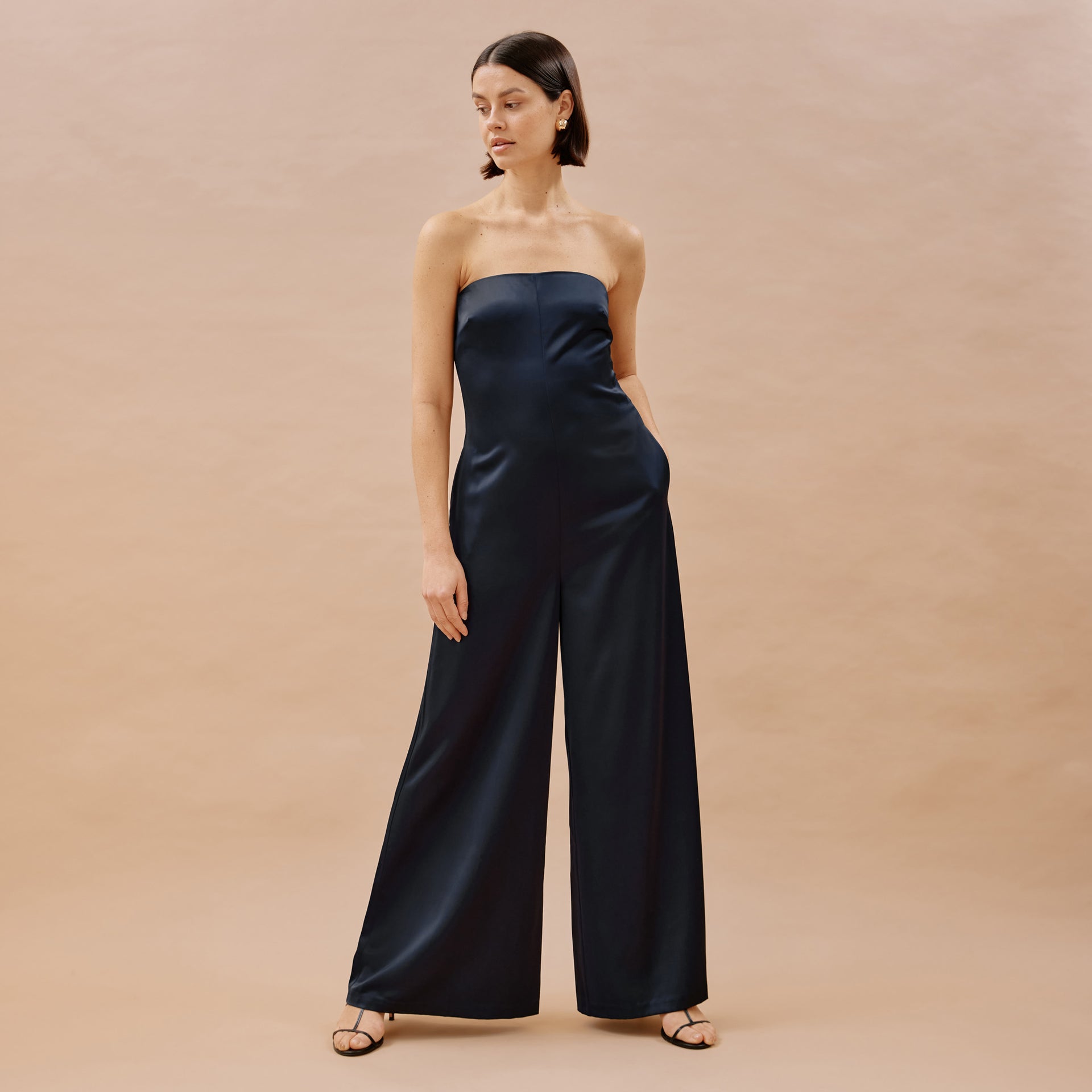 Satin Bandeau Jumpsuit