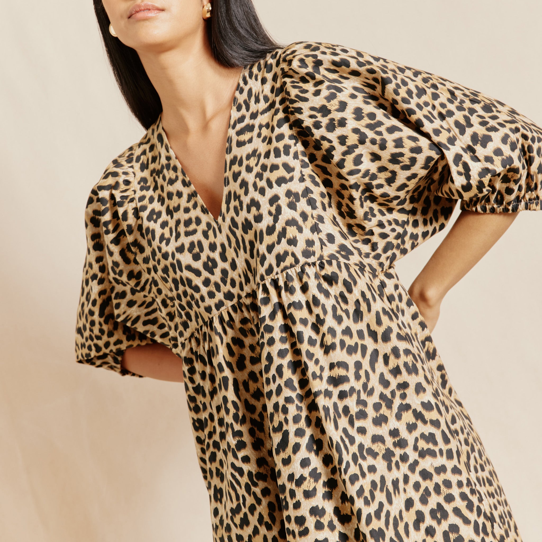 Leopard print cotton dress 2025