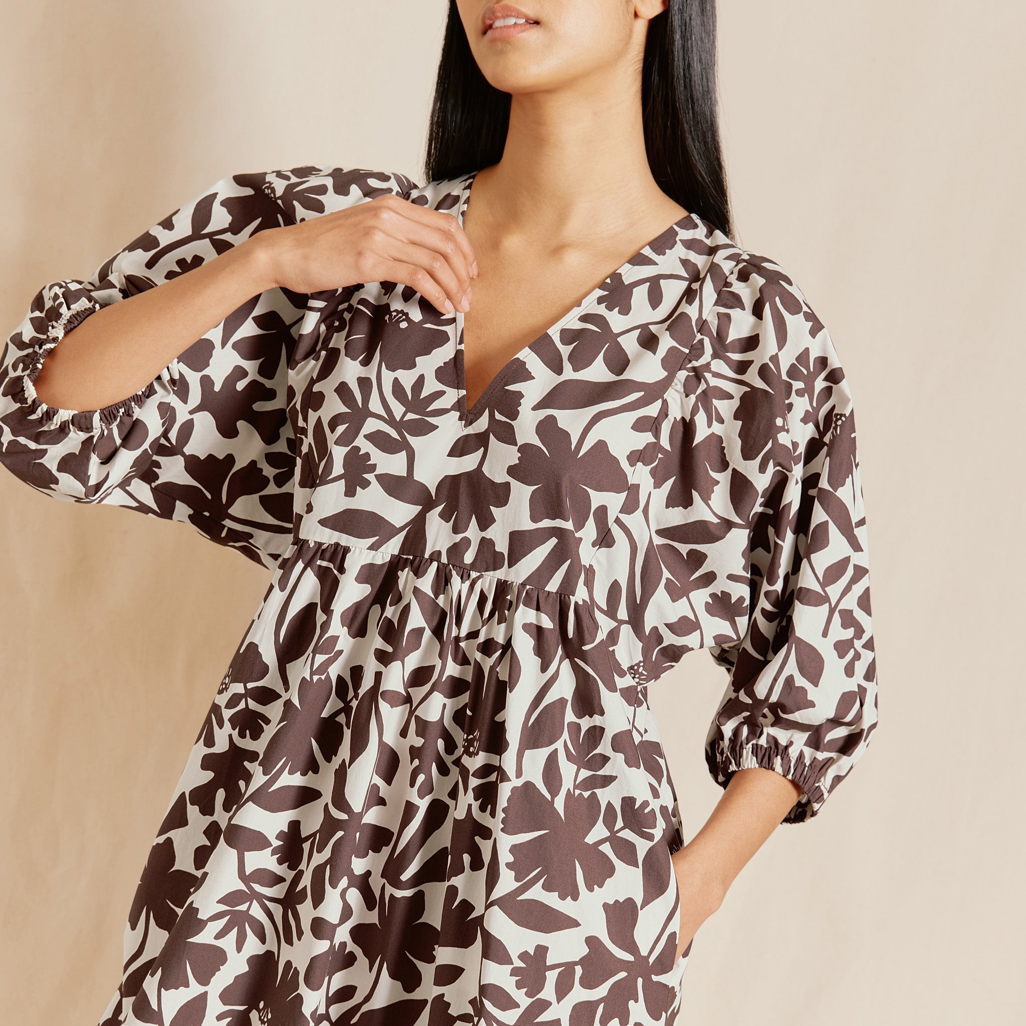 Re-Loved Cut Out Floral V Neck Dress - Size 8