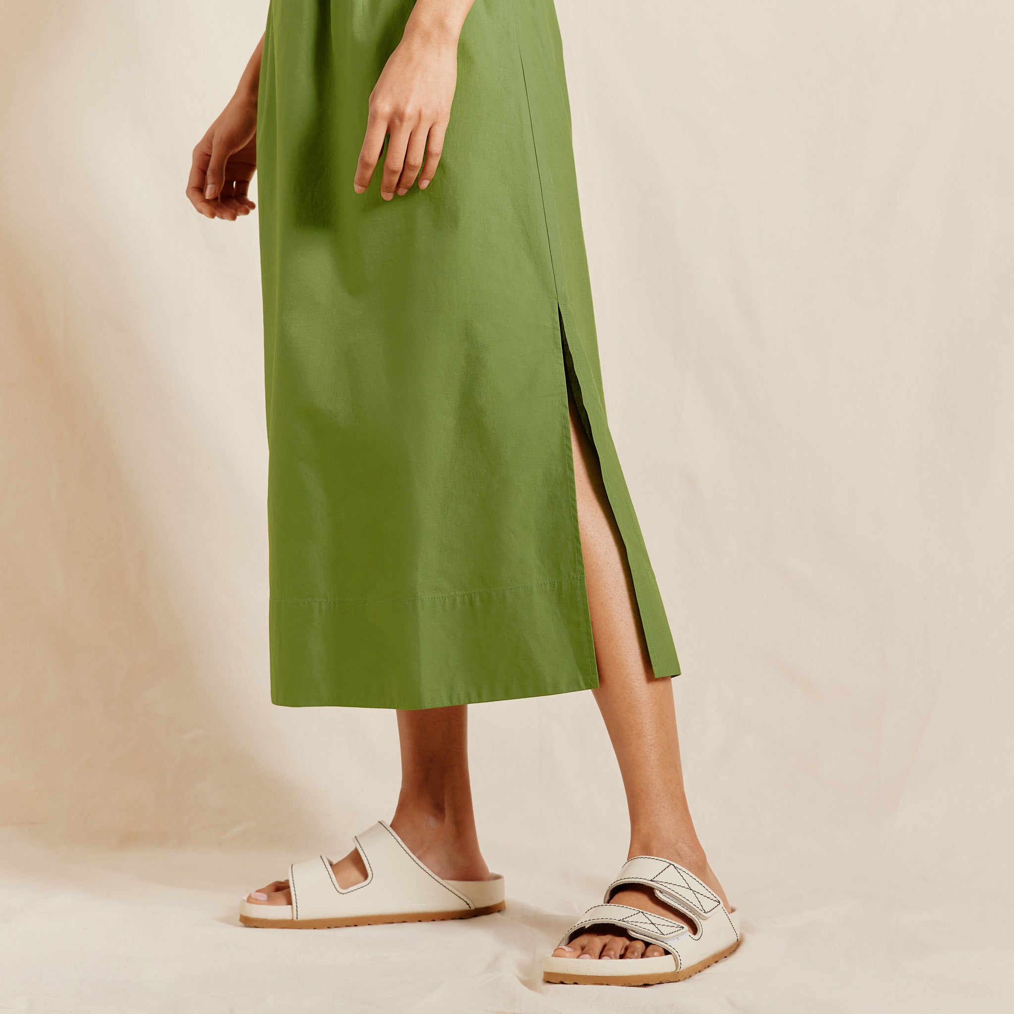 Re-Loved Waisted V Neck Cotton Dress - Size 10