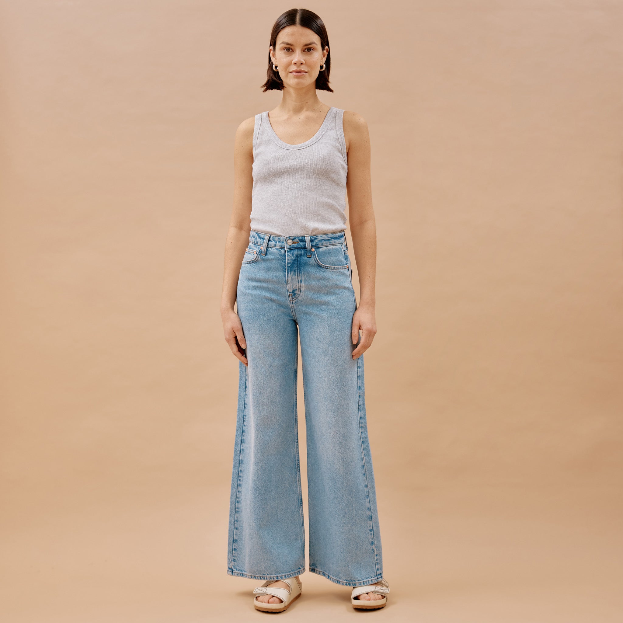 Light Wash Full Length Wide Length Jeans