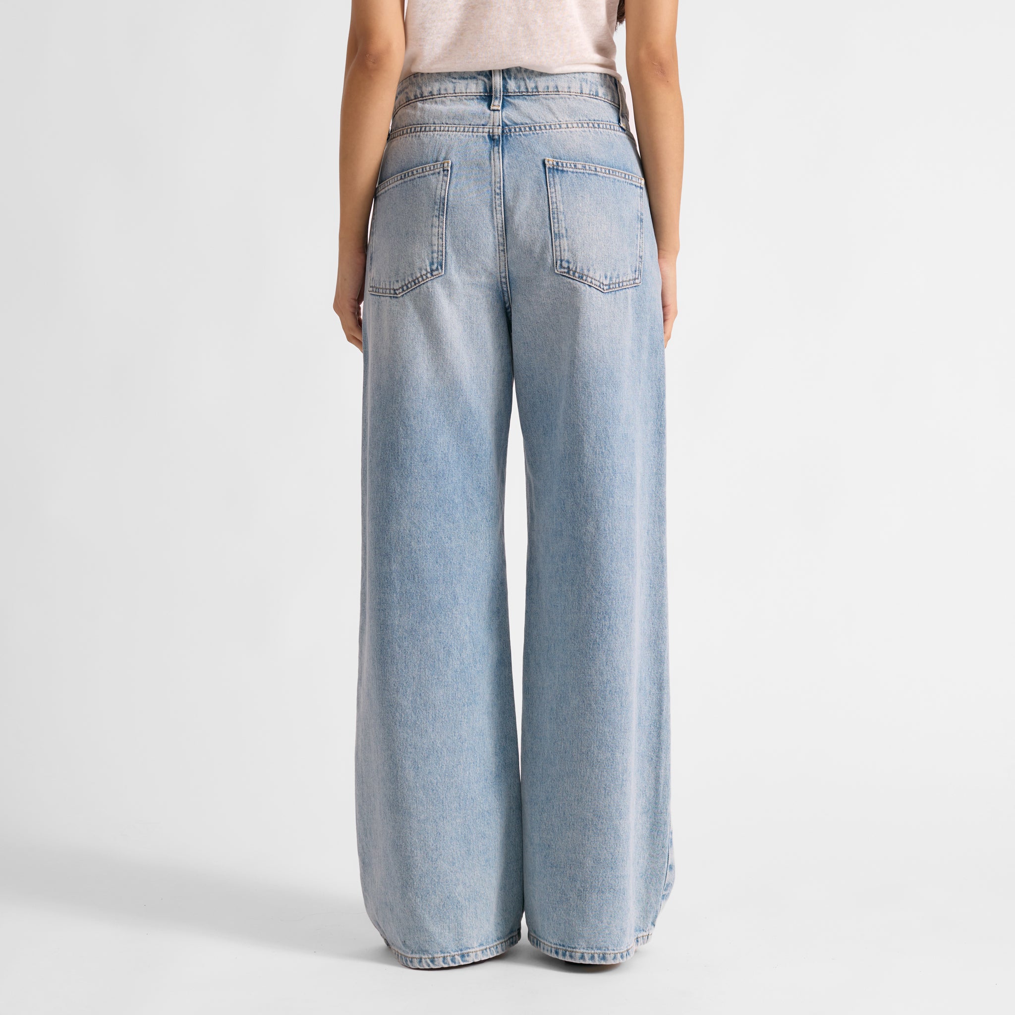 Light Wash Full Length Wide Length Jeans