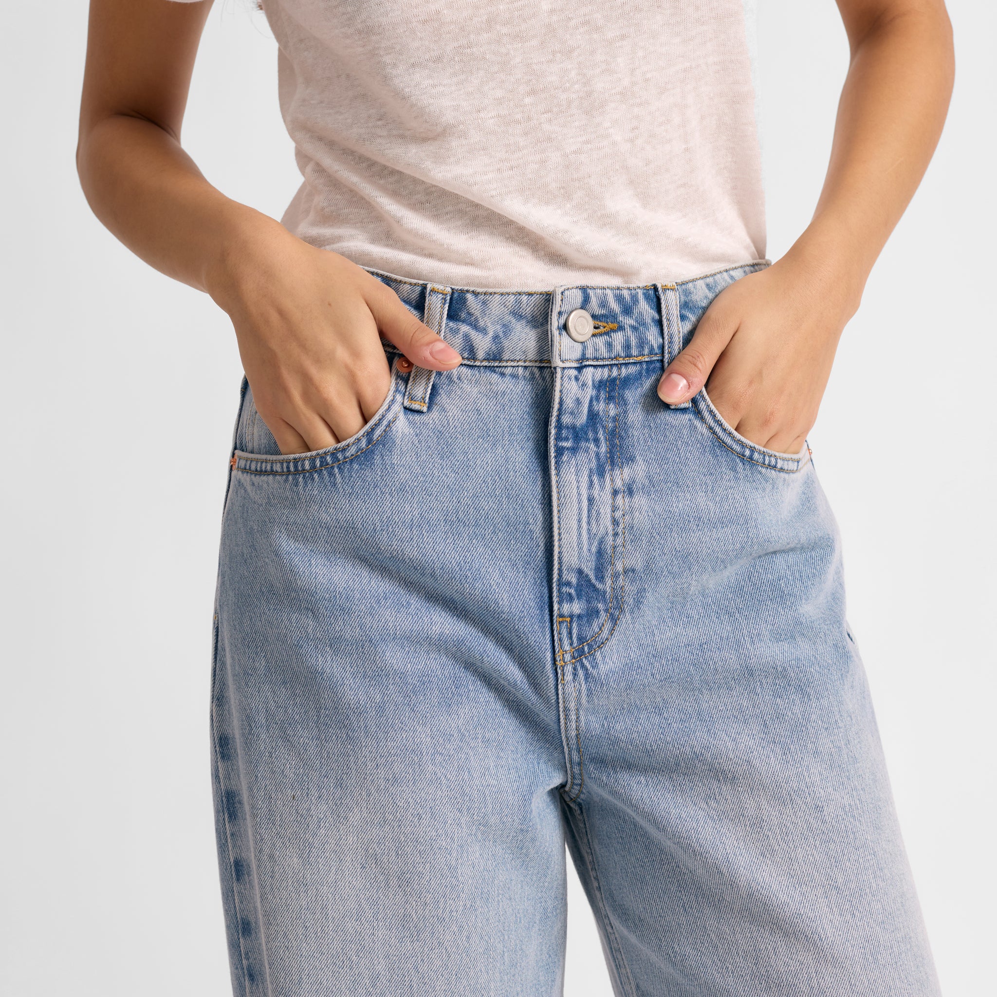 Light Wash Full Length Wide Length Jeans