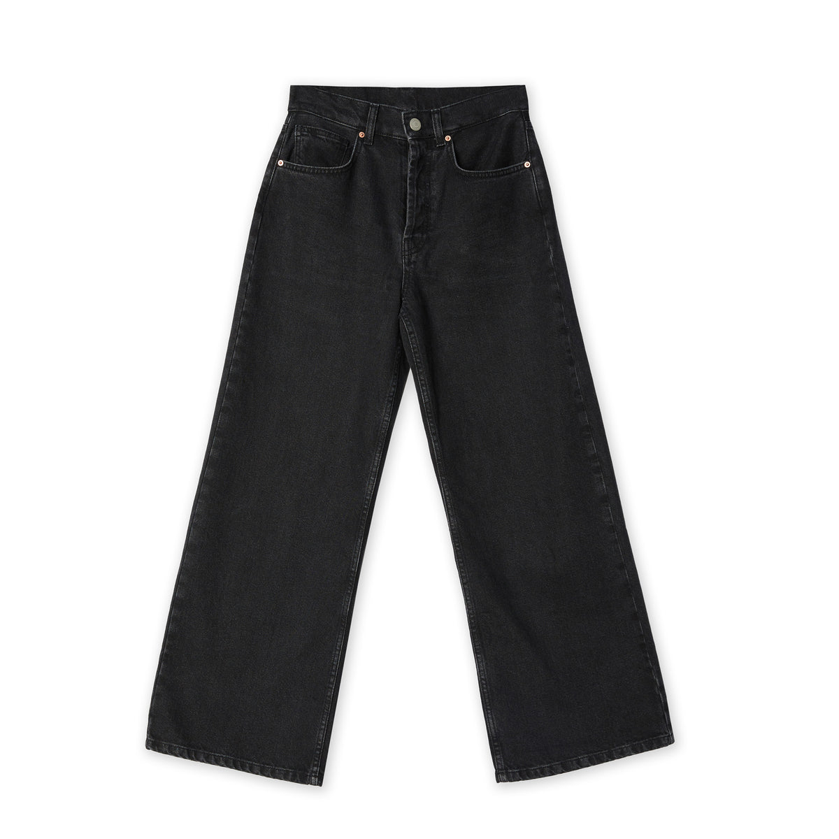 WIDE LEG CROP Black Jeans