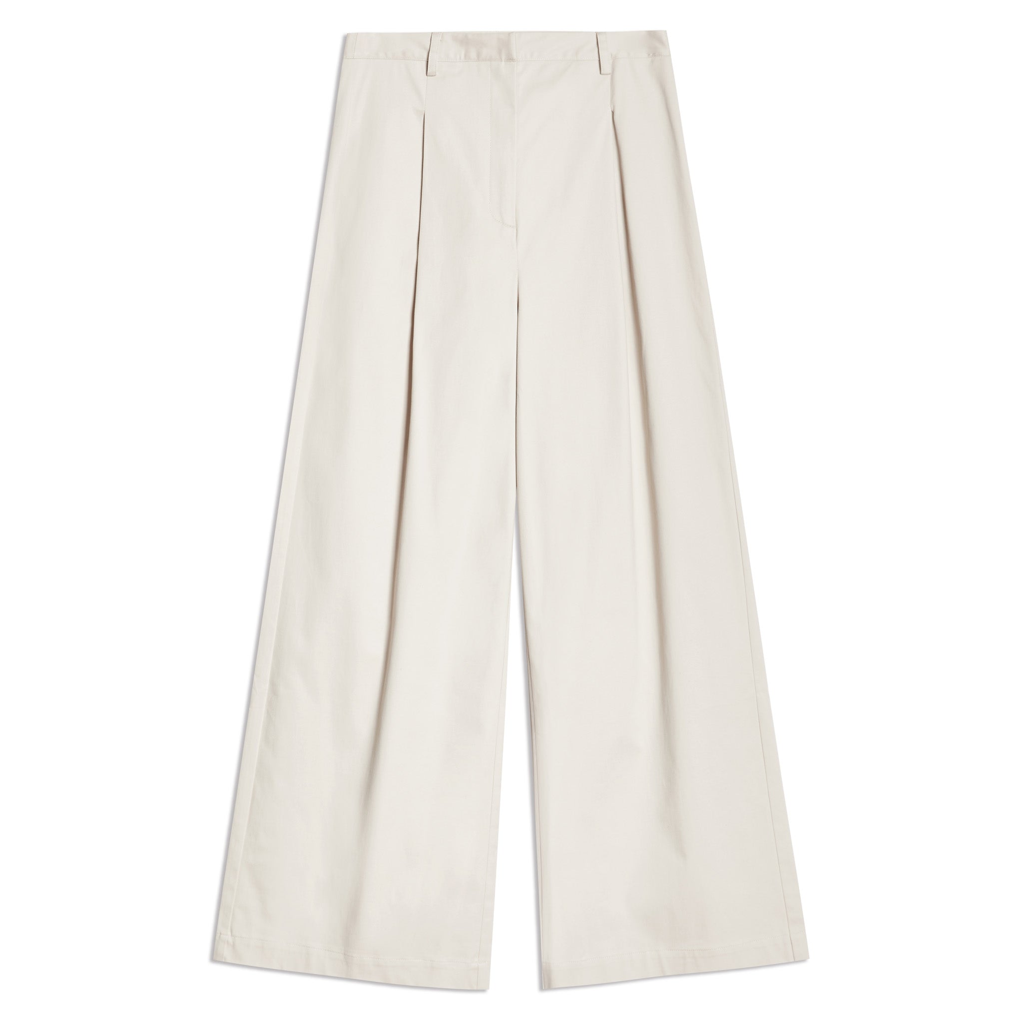 Re-Loved  Stone Super Wide Leg Trousers - Size 16