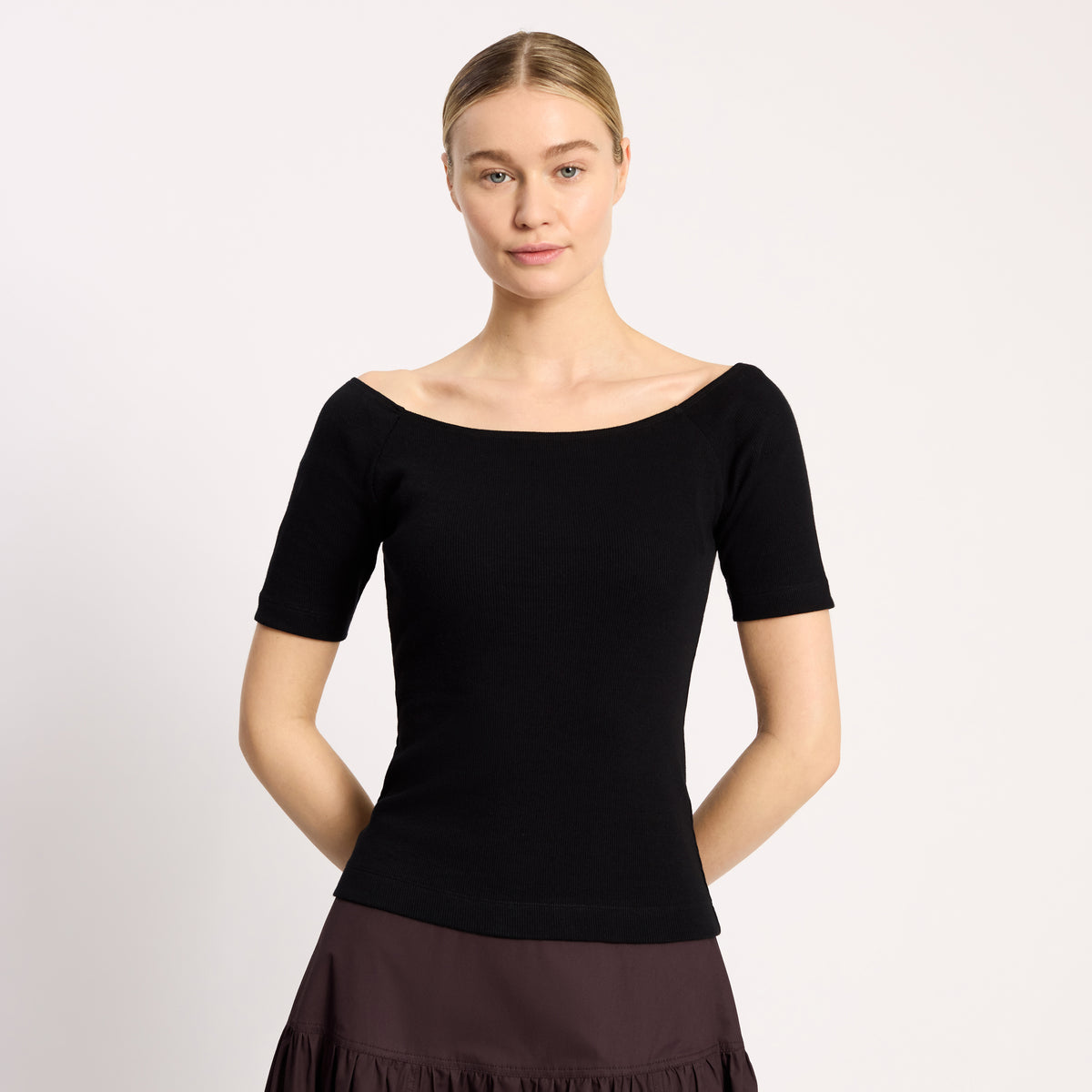 Black Bardot Top