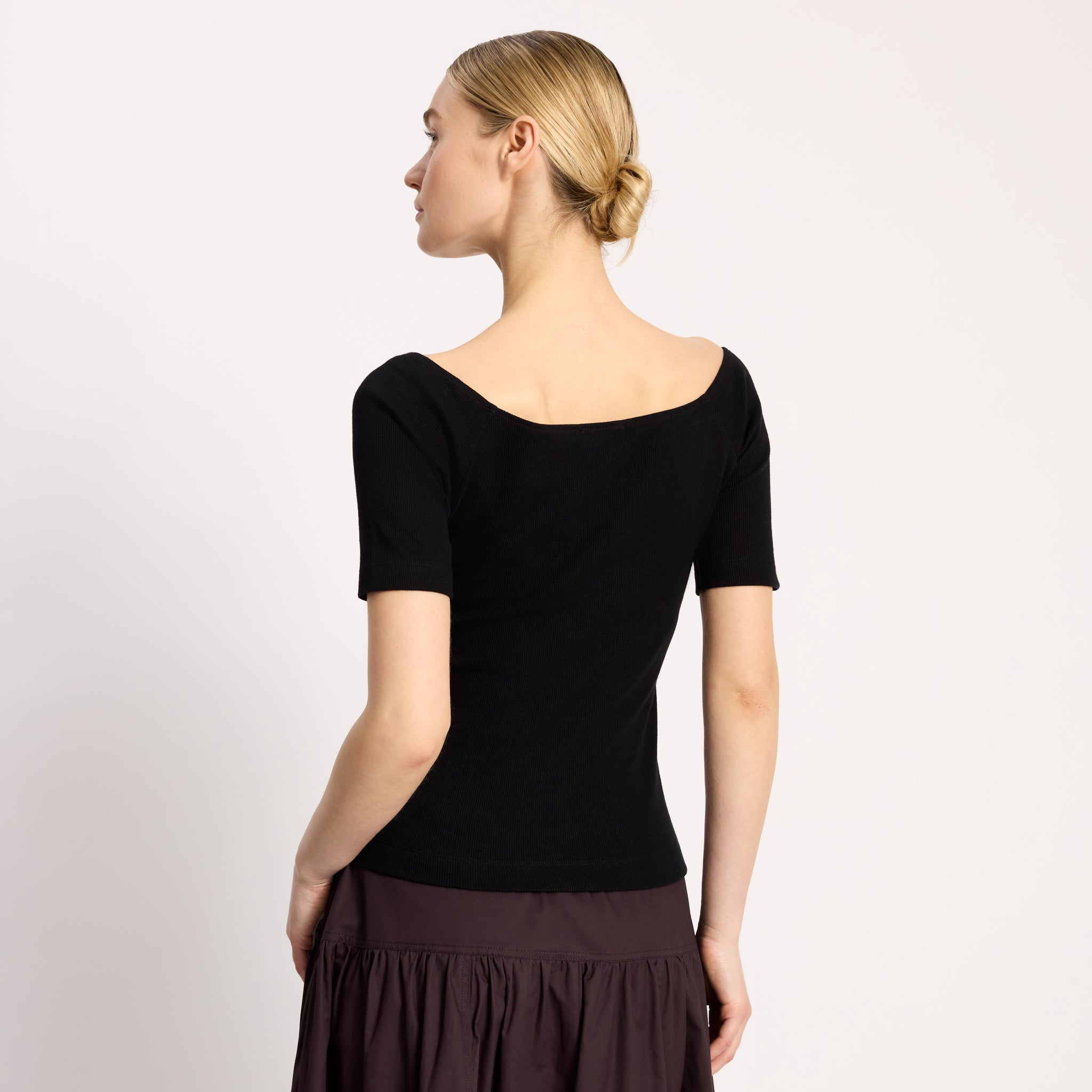 Black Bardot Top