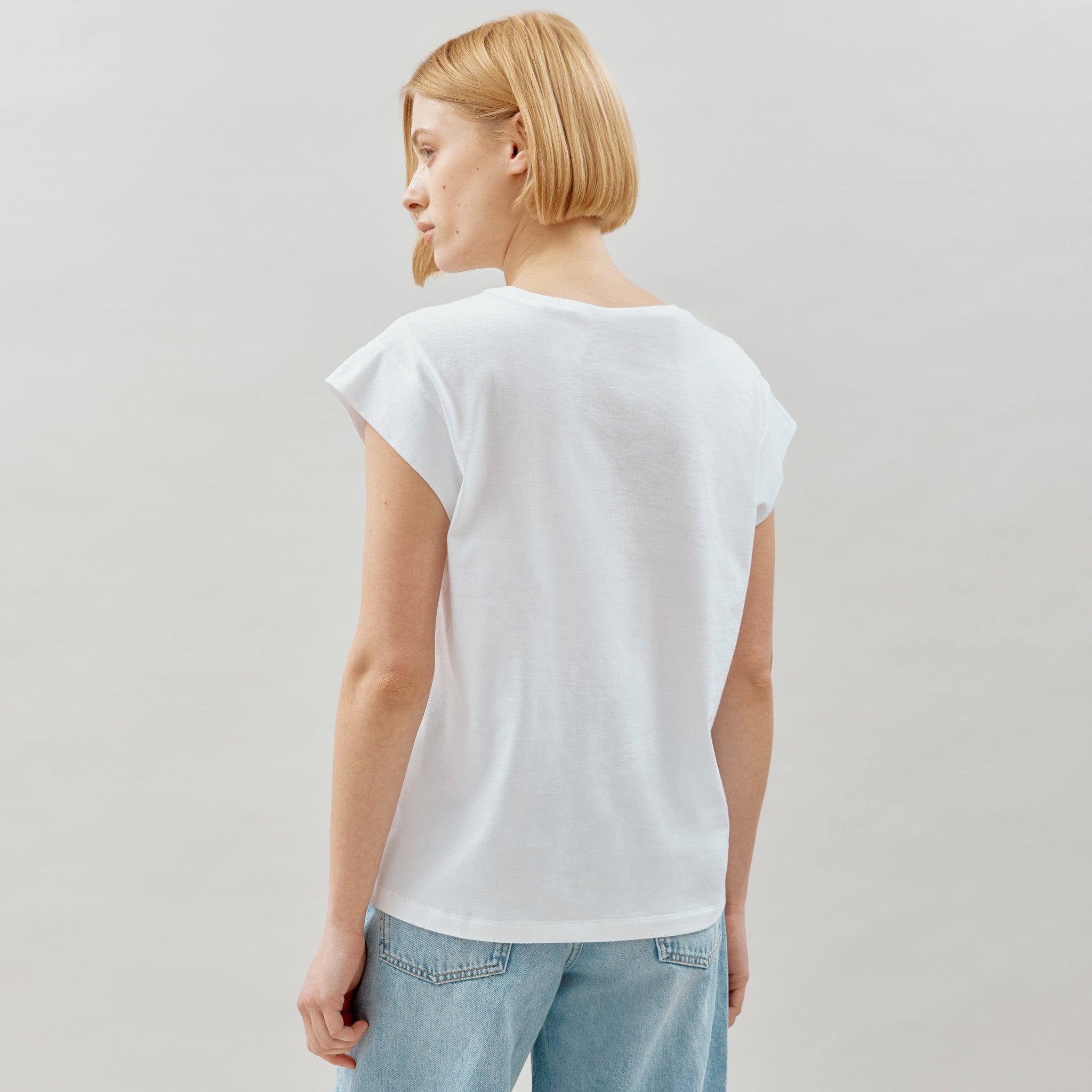 Re-Loved White Extended Shoulder Tee - Size 10