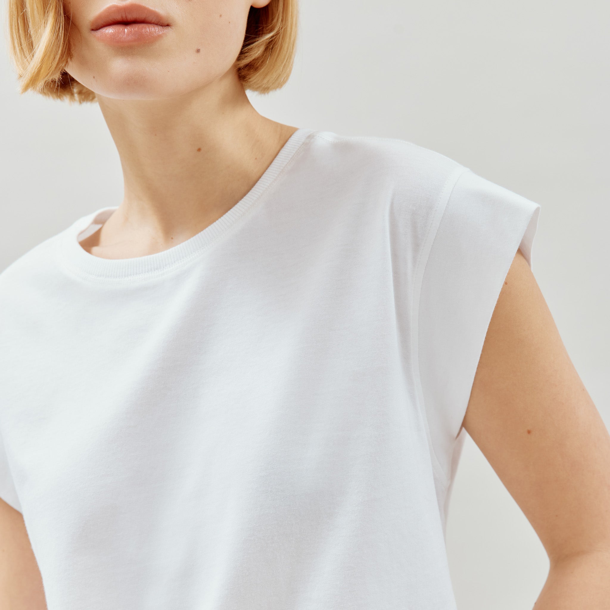 Re-Loved White Extended Shoulder Tee - Size 10