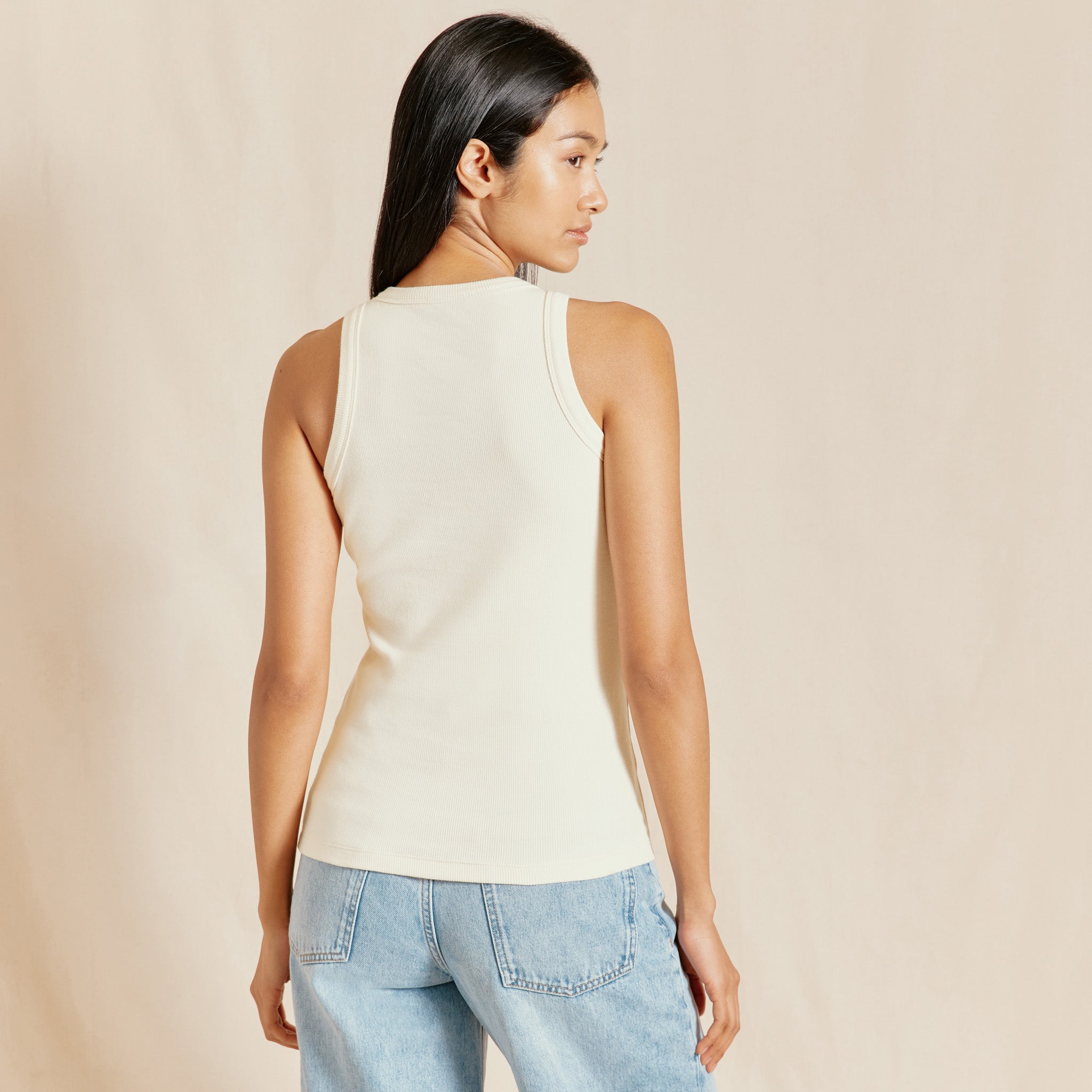 Re-Loved Cream High Neck Vest - Size 18