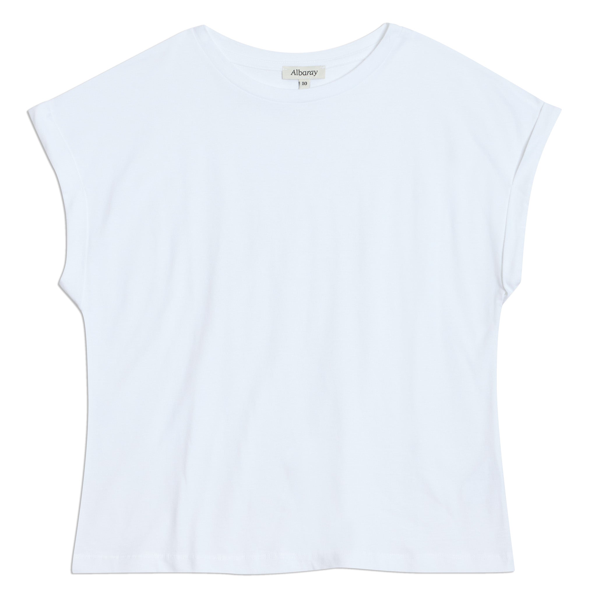 Re-Loved White Roll Back T Shirt Size 10