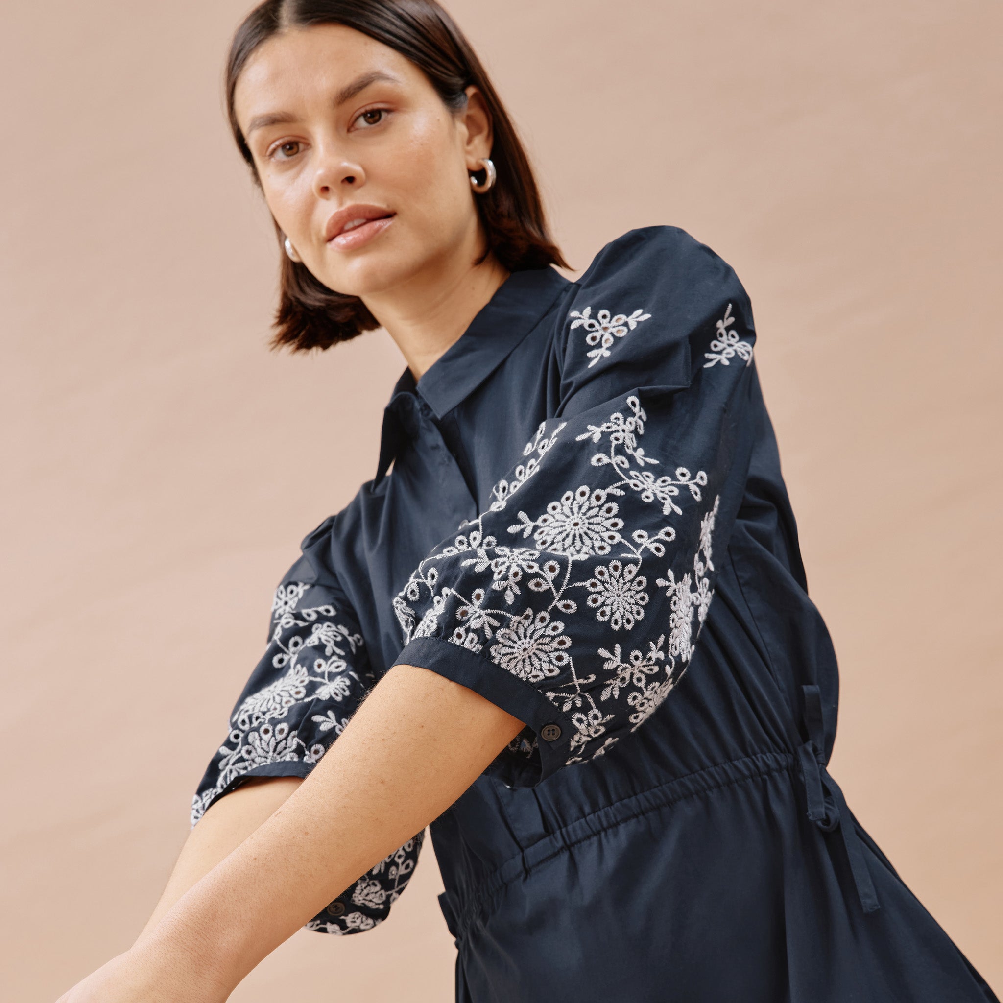 Re-Loved Broderie Cotton Dress - Size 12