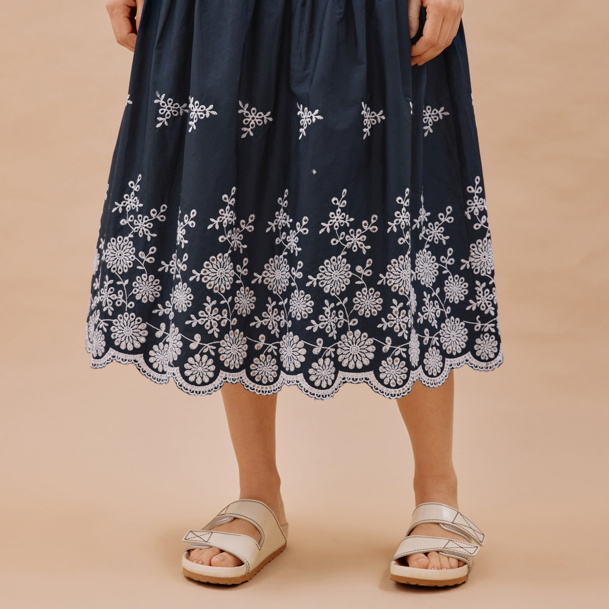 Re-Loved Broderie Cotton Dress - Size 12