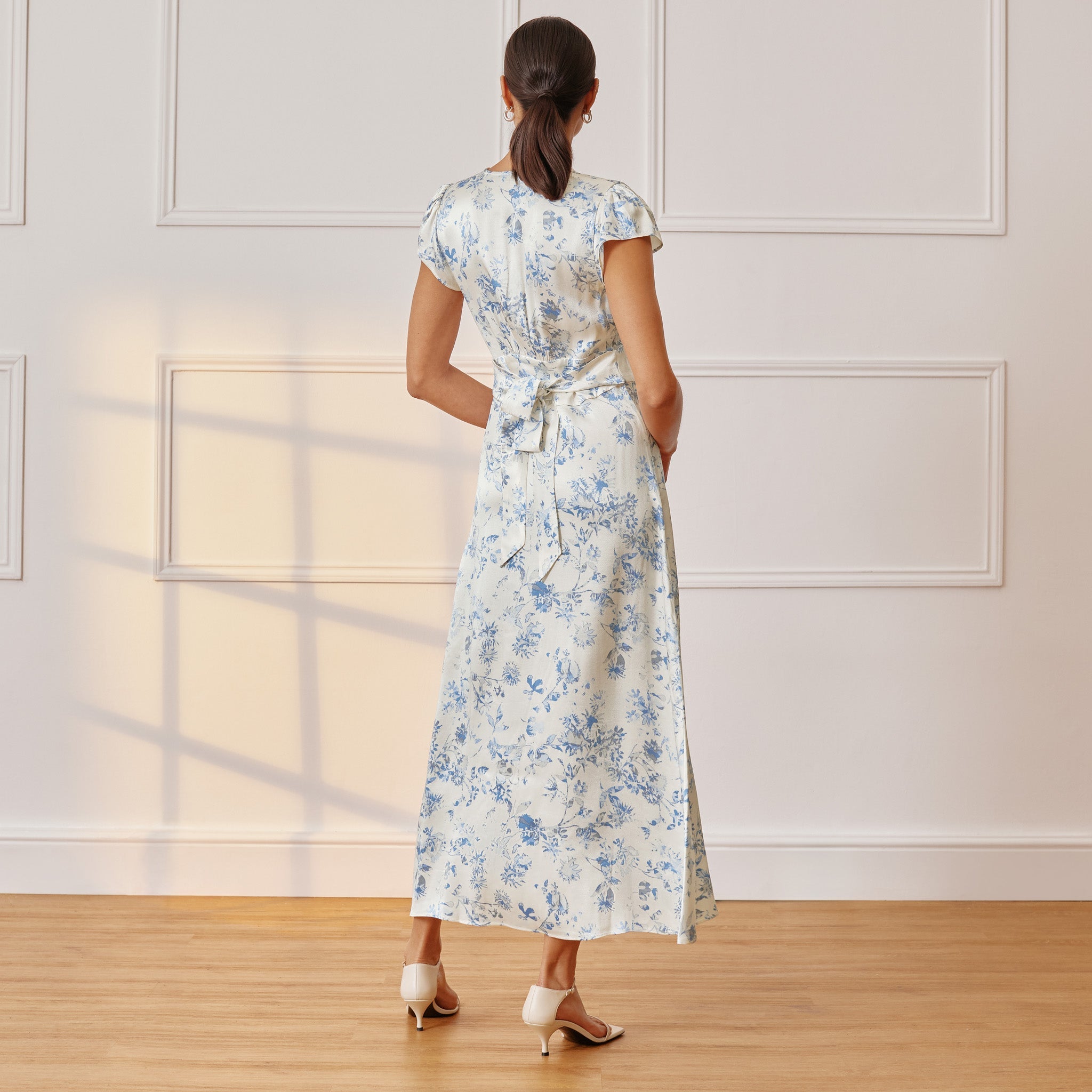 Re-Loved  Shadow Floral Tea Dress - Size 8